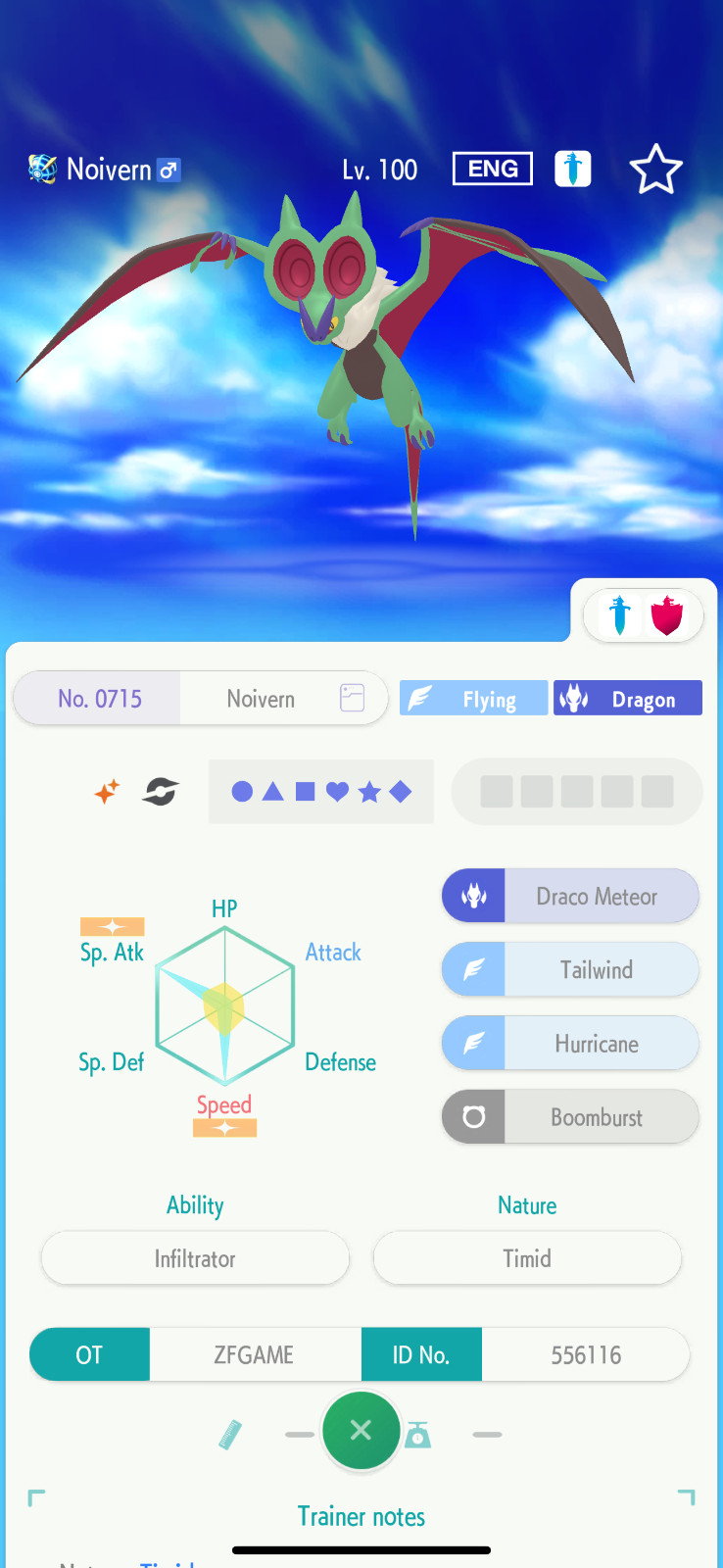 ✨6IV SHINY Noivern + EVS🚀 POKEMON HOME✨Champions✨Online delivery⚡