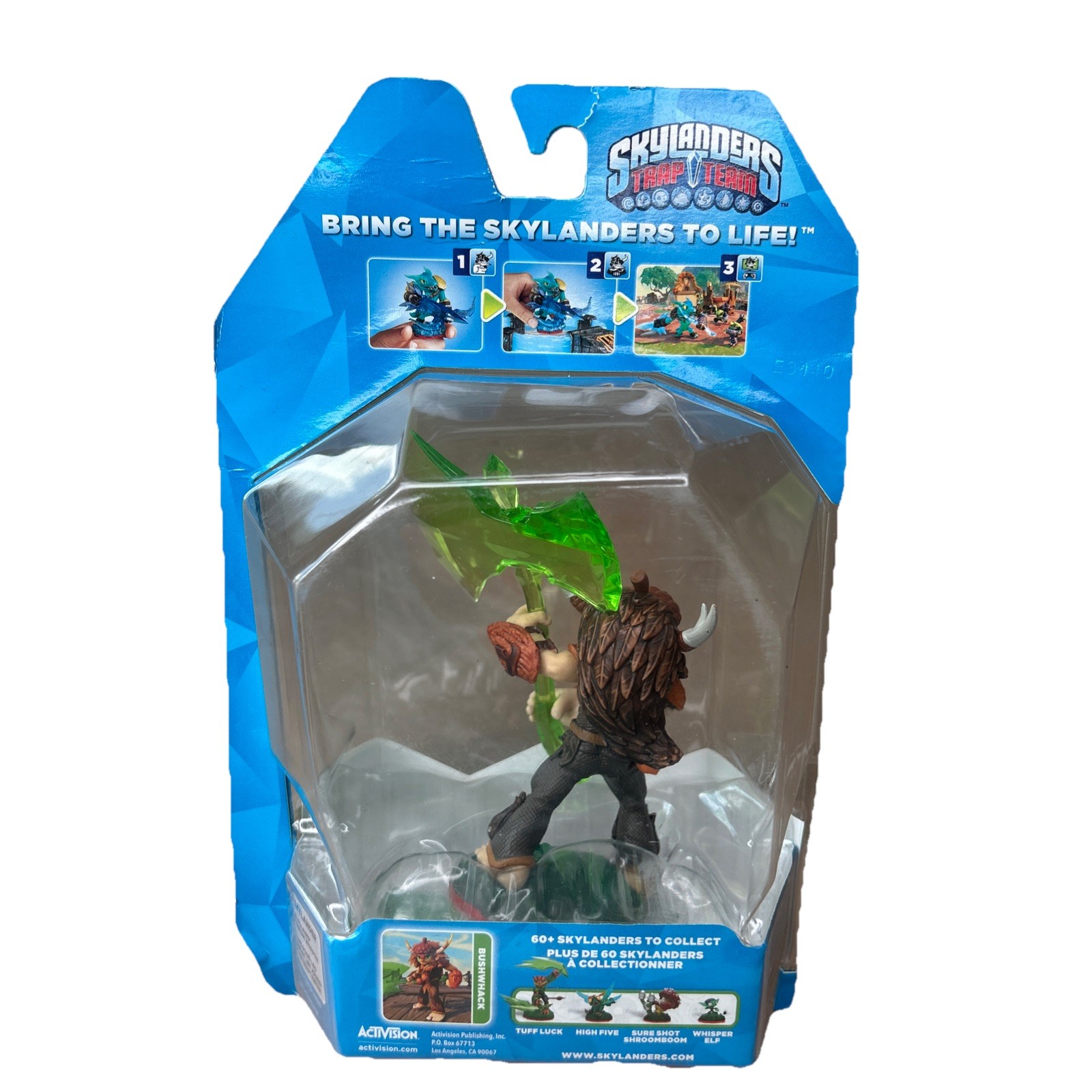 Skylanders Trap Team Bushwack Trap Master Figure Axe Damaged Box