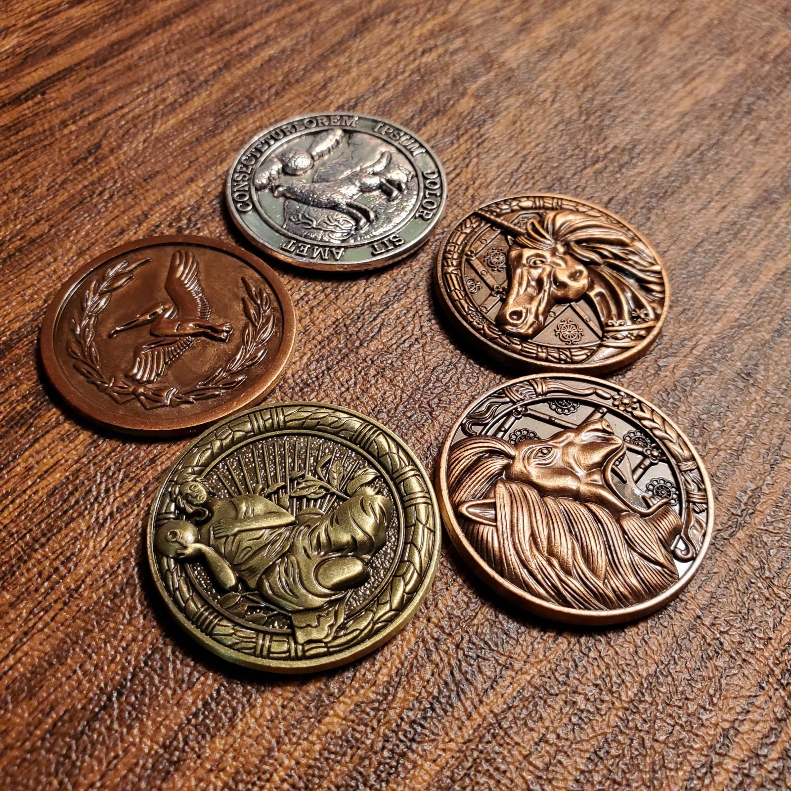 Novelty Resident Evil Coins. 5 Medallion set Collectible Metal NEW. PS4 Xbox