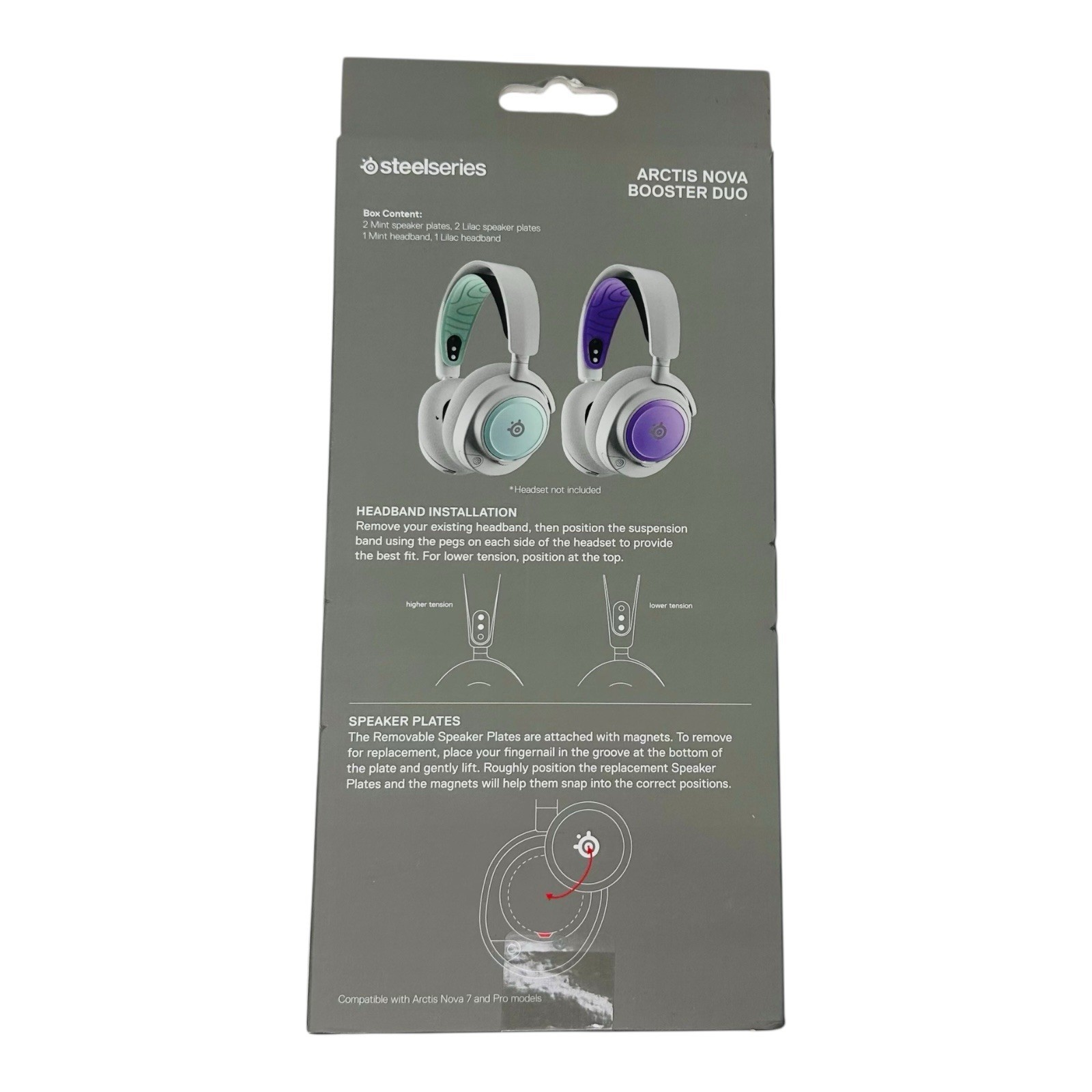 SteelSeries Arctis Nova Booster Duo Headband Speaker Plates Lilac & Mint -Sealed