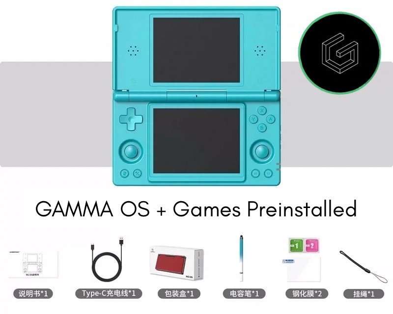 GAMMA OS – ANBERNIC RG DS Dual-Screen Retro Handheld Game Console 4″IPS Gift