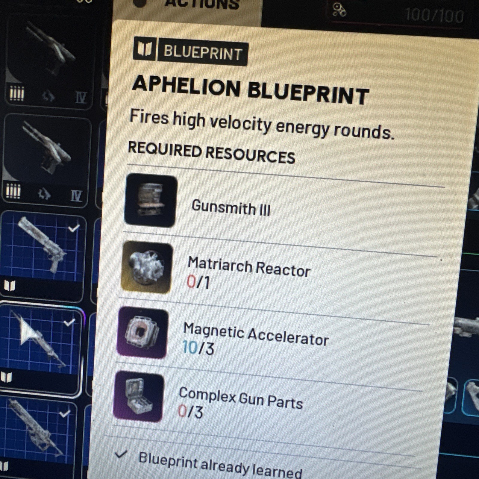 ARC Raiders Aphelion Blueprint Cheap Ask about other blueprints