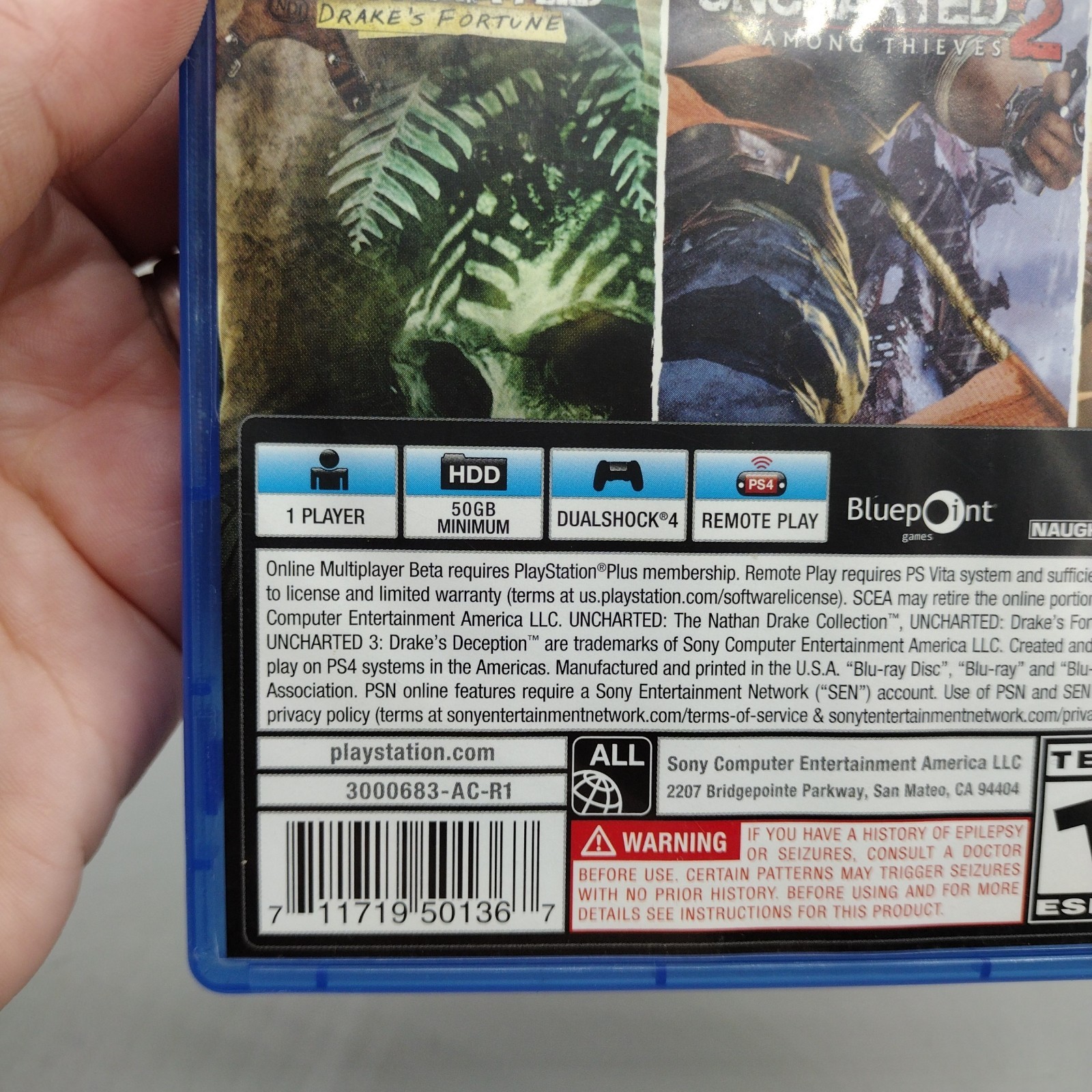 Uncharted: The Nathan Drake Collection (Sony Playstation 4, 2015) PS4 Tested