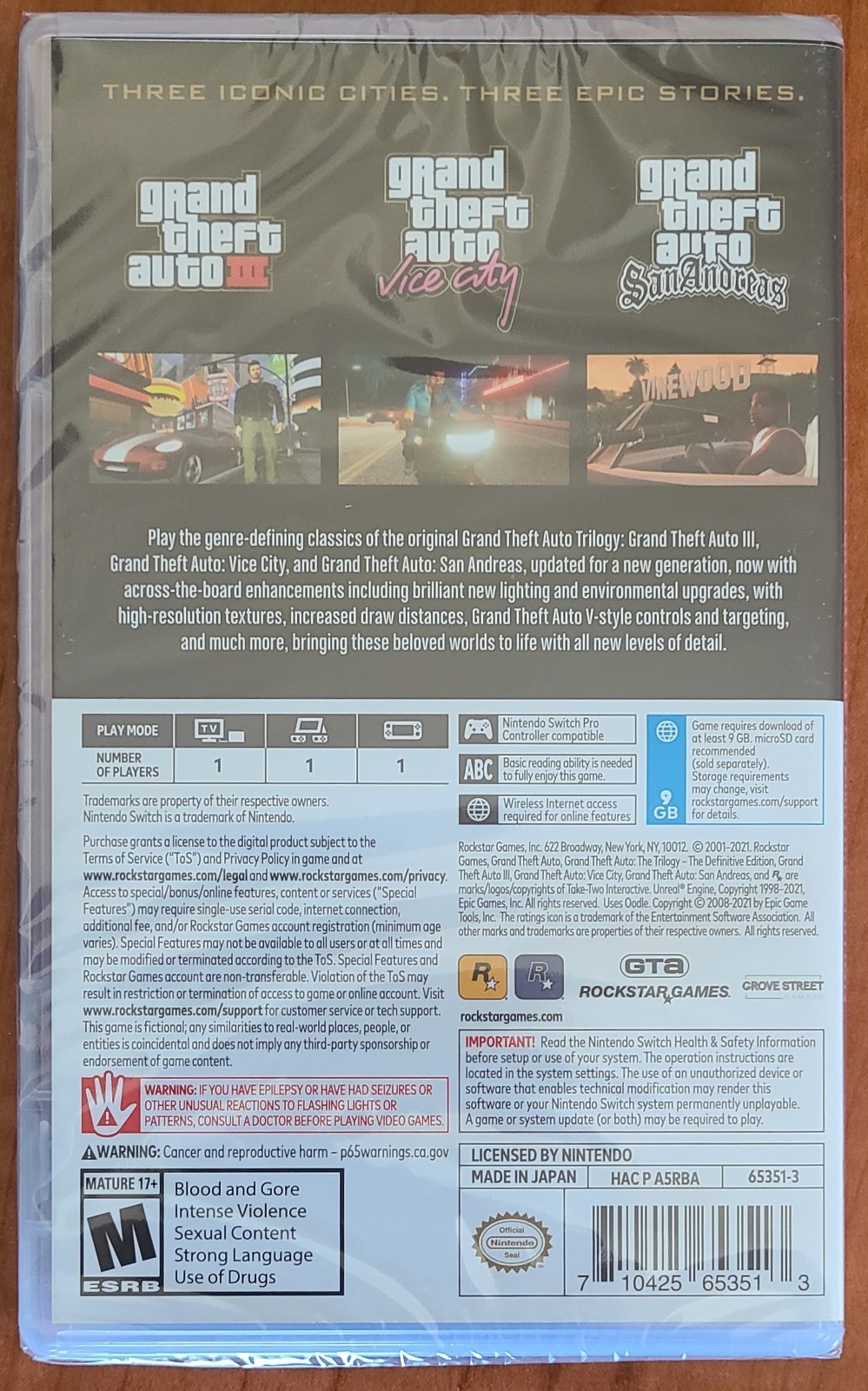Grand Theft Auto: The Trilogy – The Definitive Edition – Nintendo Switch (NEW)