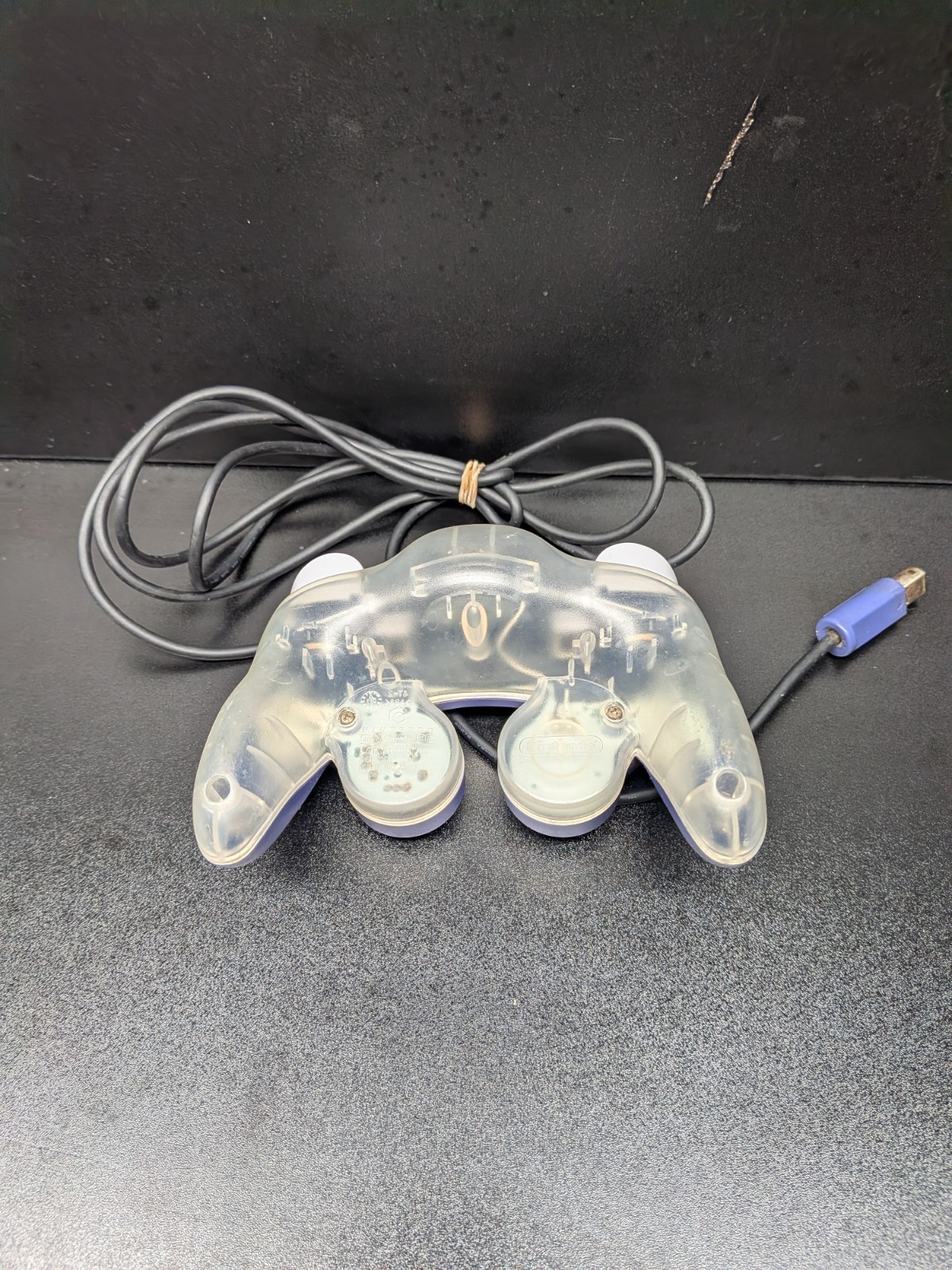 Nintendo GameCube Indigo Purple & Clear Back Controller Tested Works OEM DOL-003