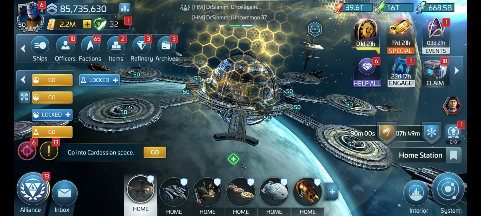 Star Trek Fleet Command stfc 85m pwr 50ops IOS/andrd US server