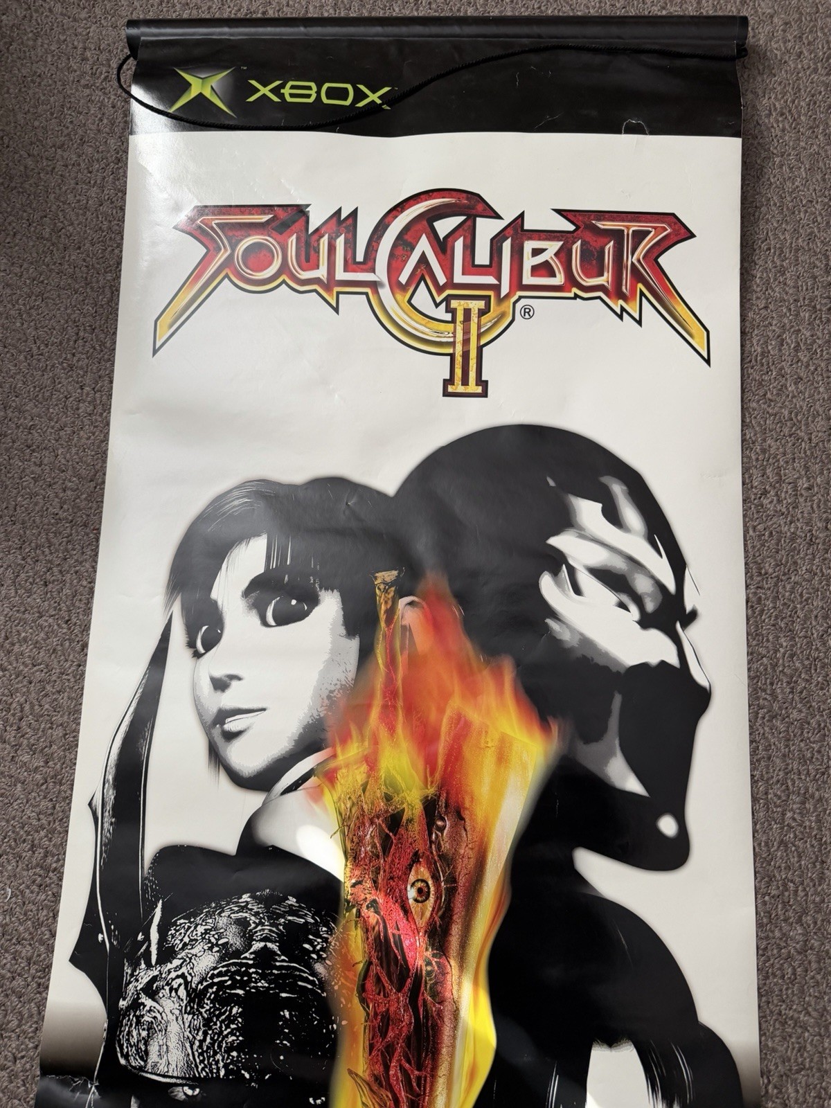 Vintage 2003 Soul Calibur 2 Promo Poster 60×21 Namco Game RARE Original Xbox