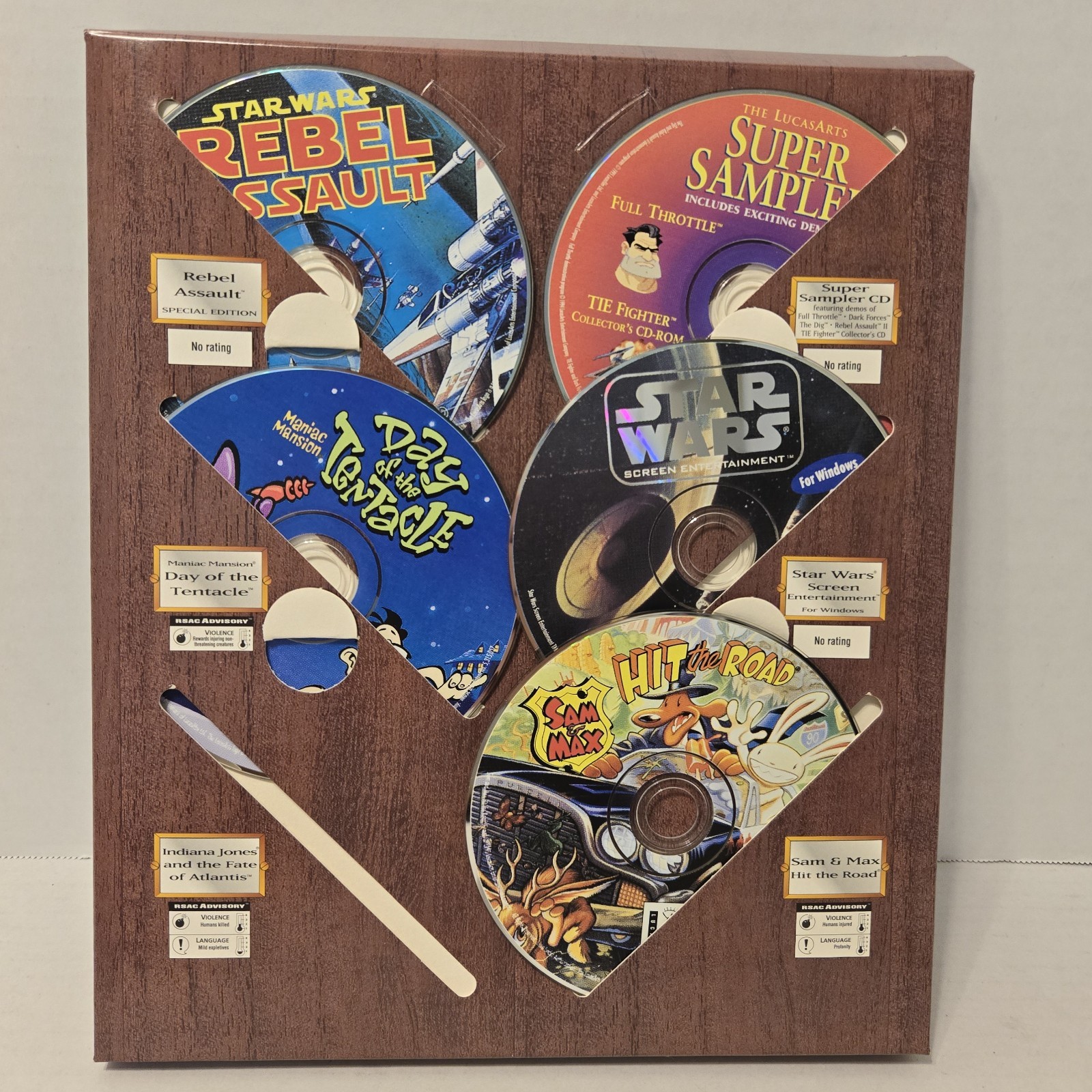 LucasArts Archives Vol 1 PC CD-ROM Games, 5/6 CDs **Missing Indiana Jones**