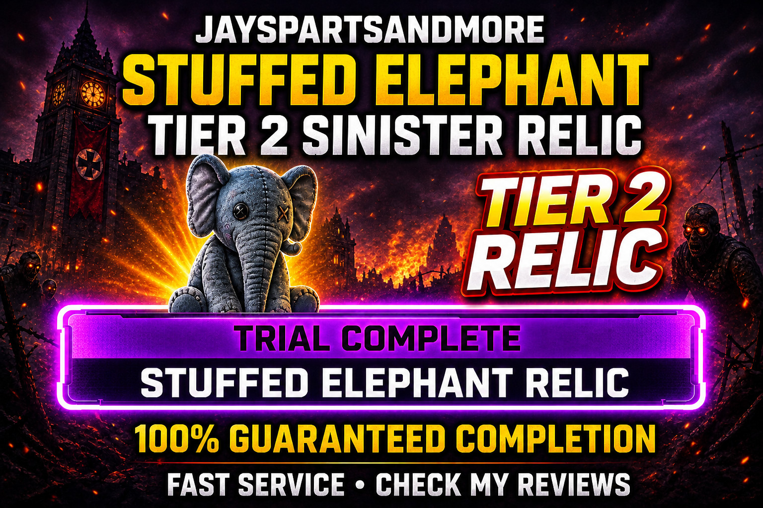 Stuffed Elephant Tier 2 Relic Toten Reich Cursed Mode Carry FAST BO7 Zombies