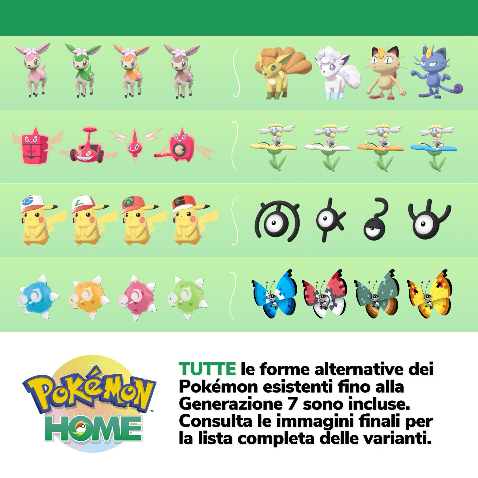 Pokemon HOME Shiny Living Dex Generazoni 1-7 Bulbasaur to Zeraora Complete 6IV