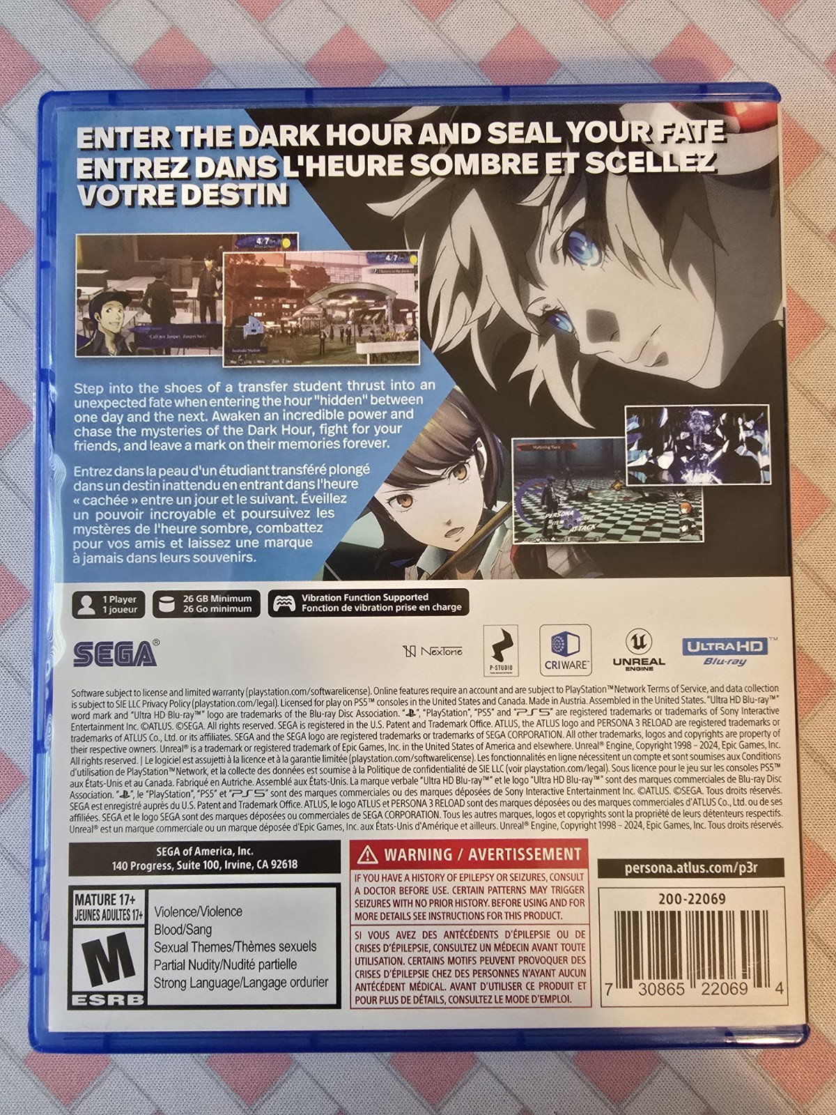 Persona 3 Reload PlayStation 5 PS5 Complete In Box (CIB) Tested Working