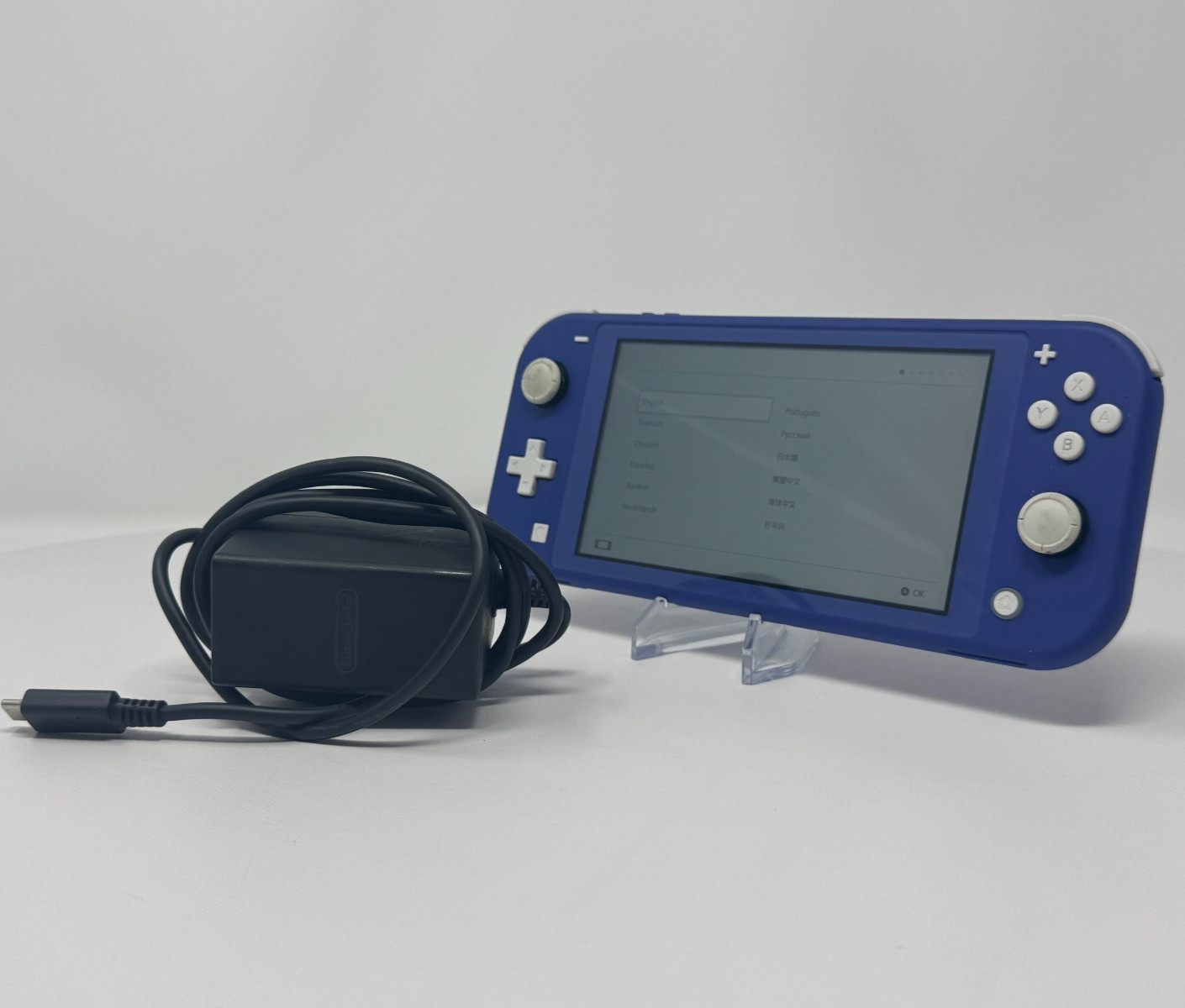 Nintendo Switch Lite 32GB Blue Tested Working with OEM Charger