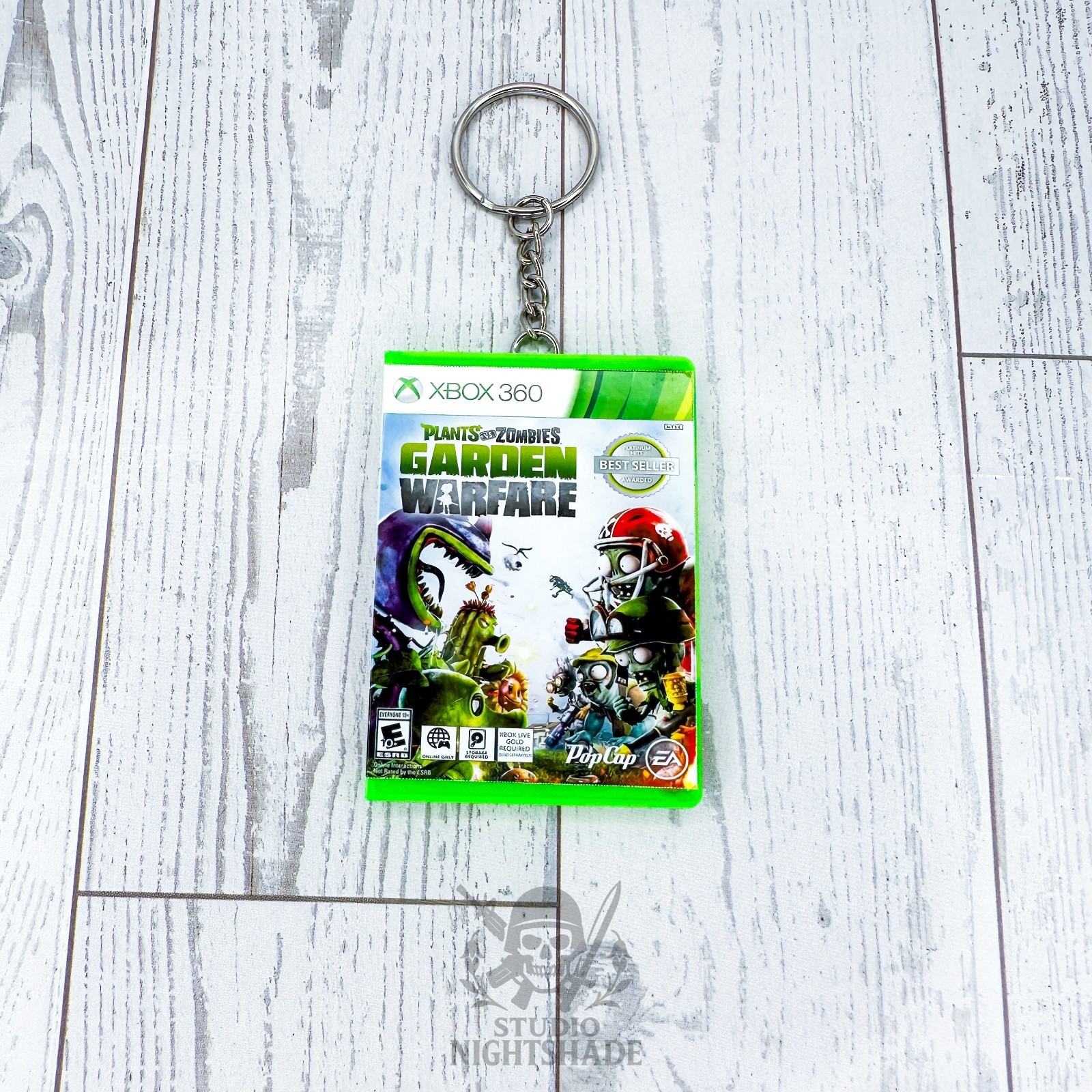 Plants Vs Zombies Garden Warfare mini XBOX 360 video game case keychain w Disc