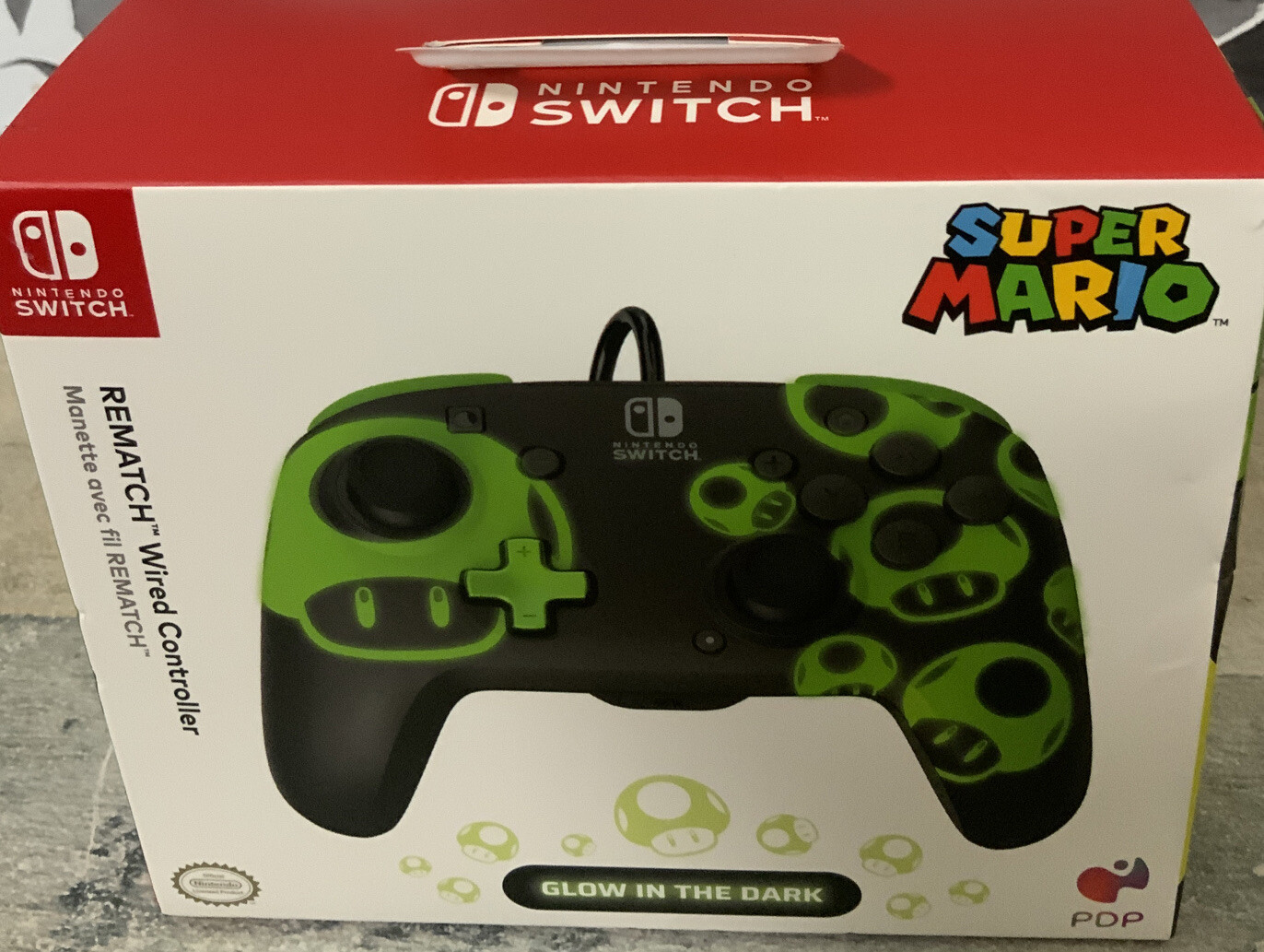 ⚡️PDP – REMATCH Wired Controller: 1-Up Glow in the Dark 🆕 Open Box