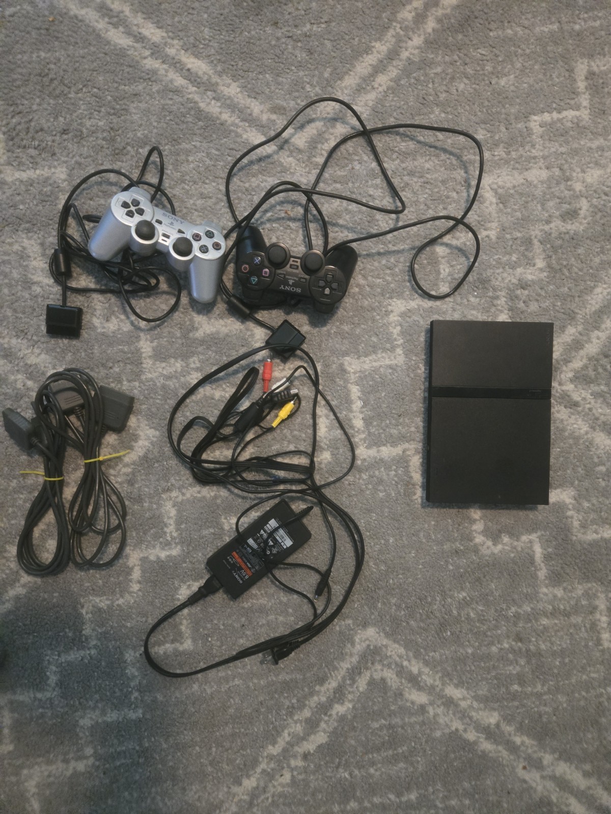Sony PlayStation 2 PS2 Slim Silver Console Complete. Tested Working Read