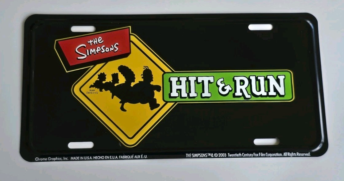 2003 SEALED The Simpsons Hit & Run Metal License Plate NOS Mint Video Game Promo