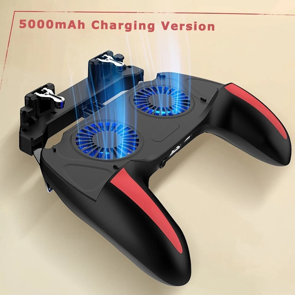 H10 Mobile Gaming Controller Grip Dual Cooling Fans 5000mAh Rechargeable iPhone