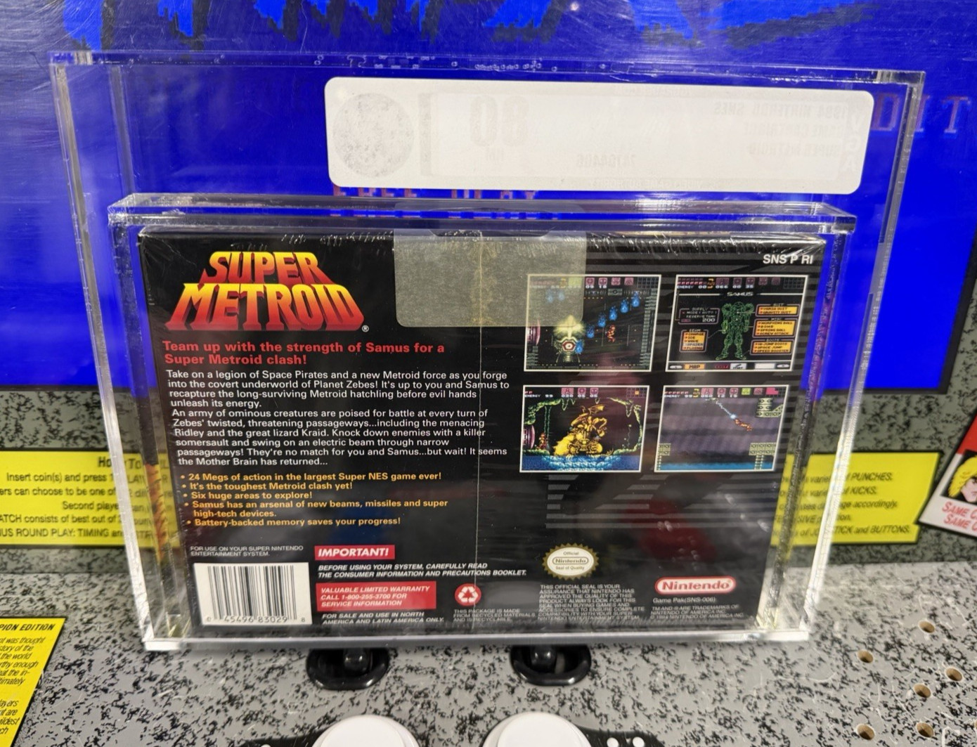 1994 SNES Super Metroid Phantoon Screenshot Early Production VGA 80 NM Sealed