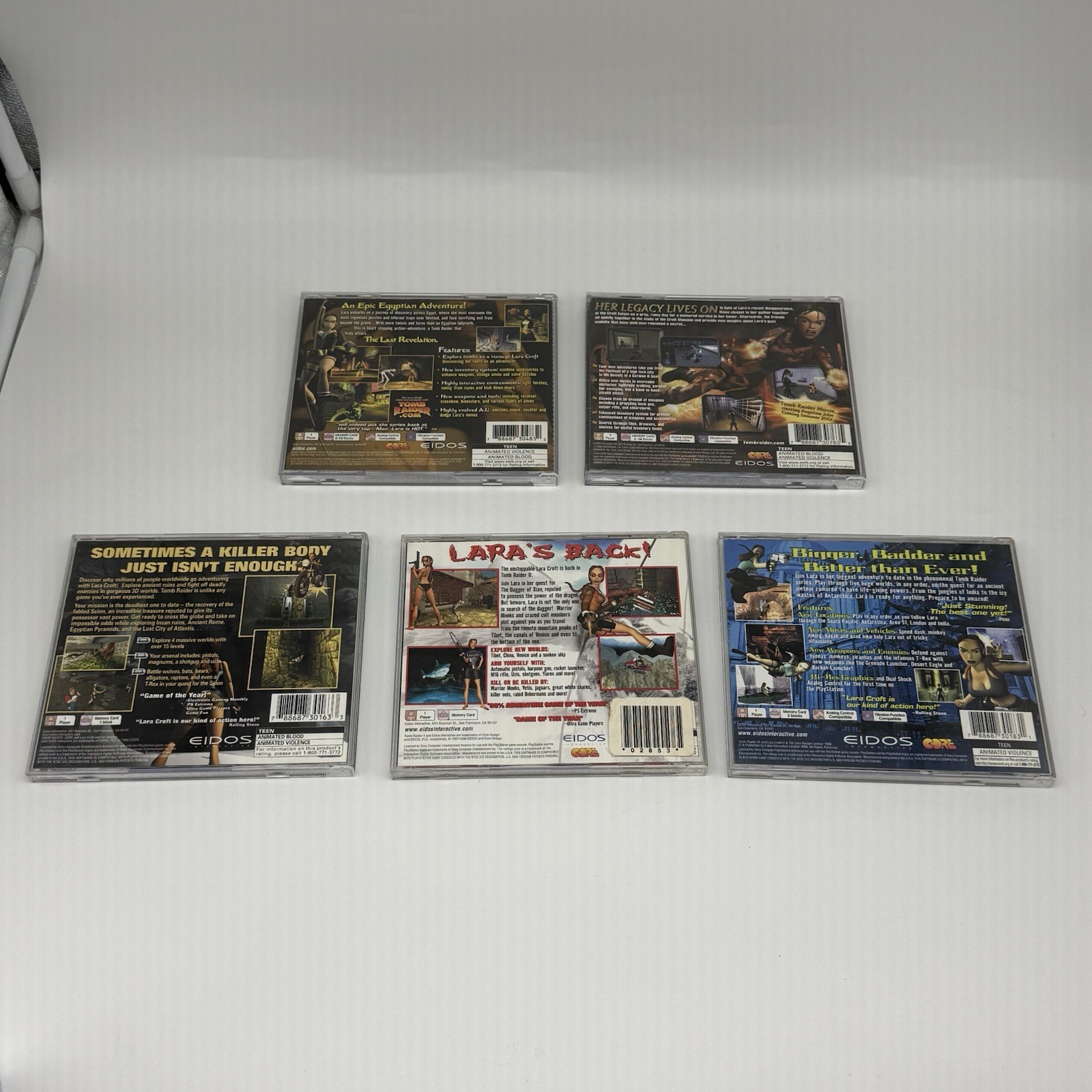 Tomb Raider 1-5 Sony PlayStation PS1: 5 Game Lot CIB Complete w/Reg Cards Tested