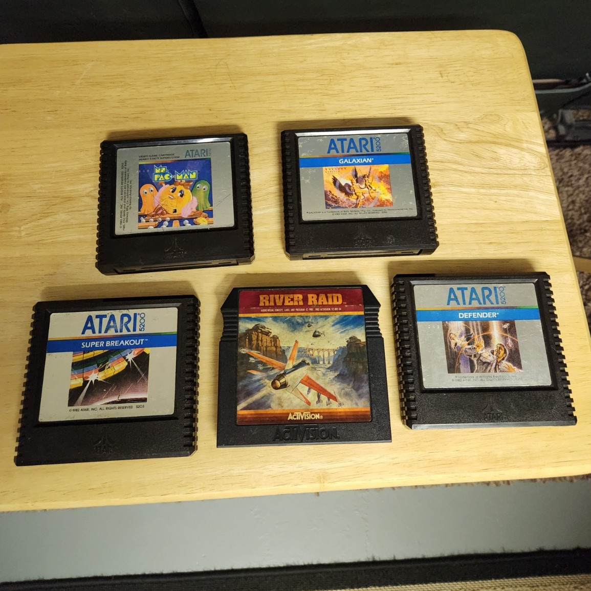 Atari 5200 Lot of 5 Ms. Pac-Man Galaxian River Raid Defender
