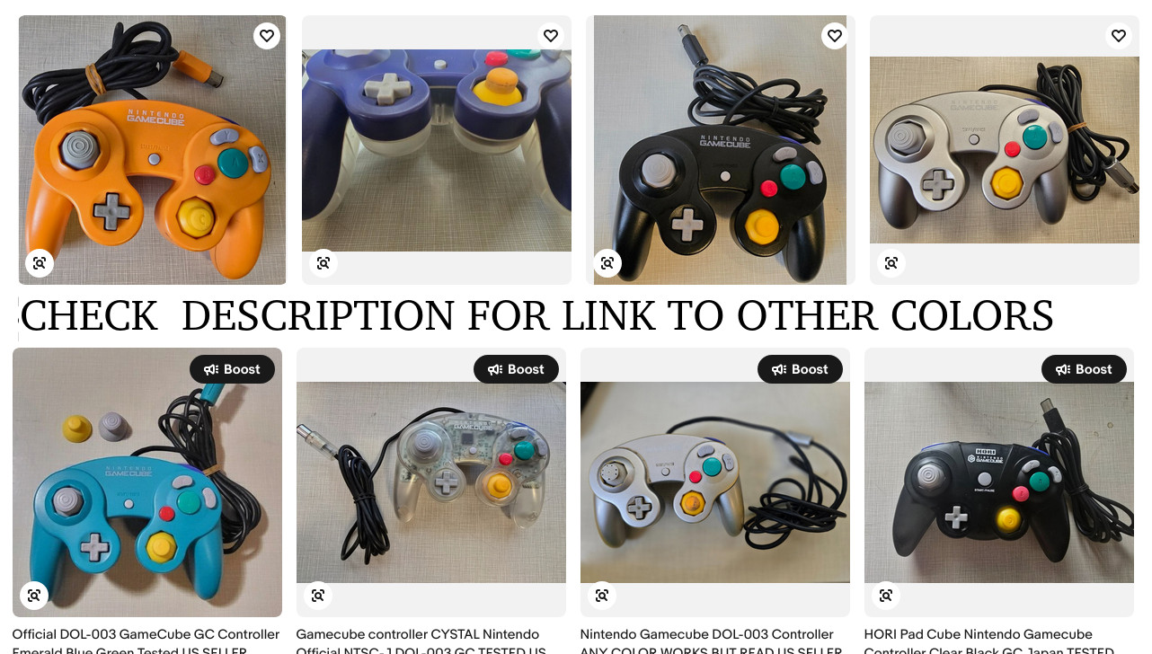 Nintendo Official GameCube Controller Platinum NGC DOL-003 US SELLER