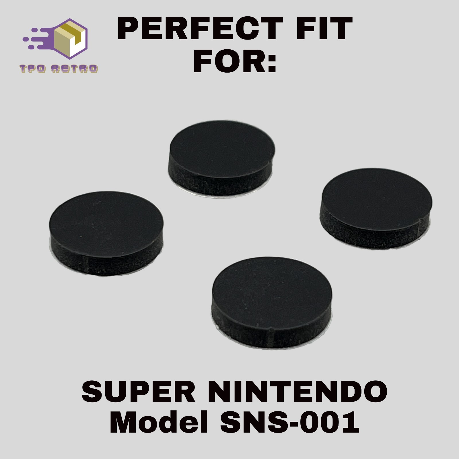 Super Nintendo SNES Console Rubber Feet Pad for SNS-001 w/ Adhesive – Lot of 4