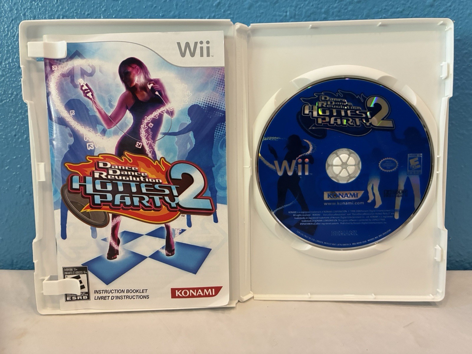 Dance Dance Revolution Hottest Party 1&2 Nintendo Wii Bundle w/ Dance Pad Mat