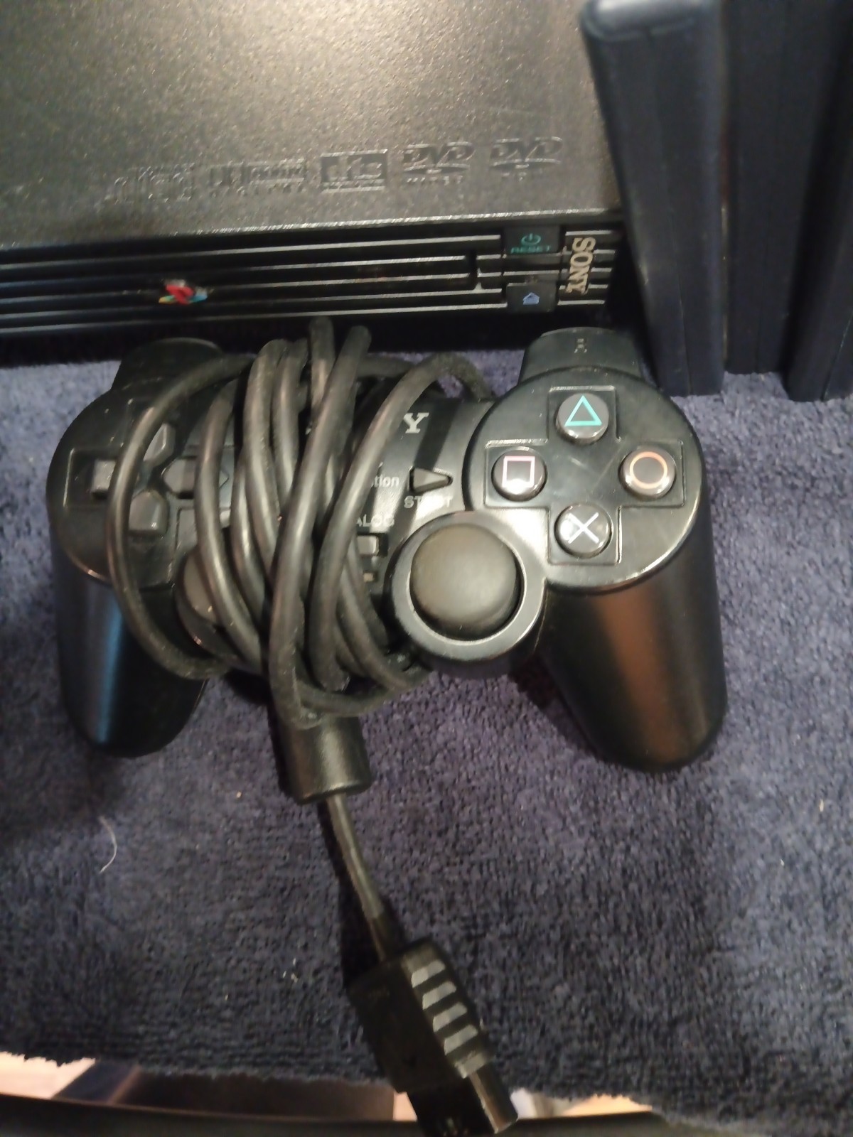 Sony PlayStation 2 PS2-50001 Black Console w/ Controller + Cables Tested 4games