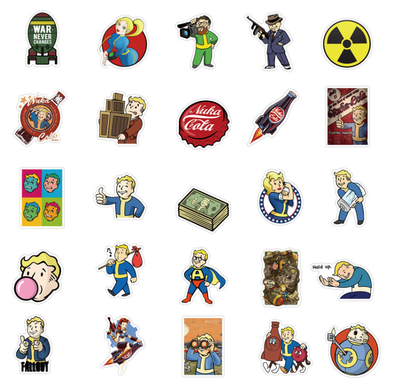 Fallout Stickers 50 Stickers Decal Lot Sticker Set