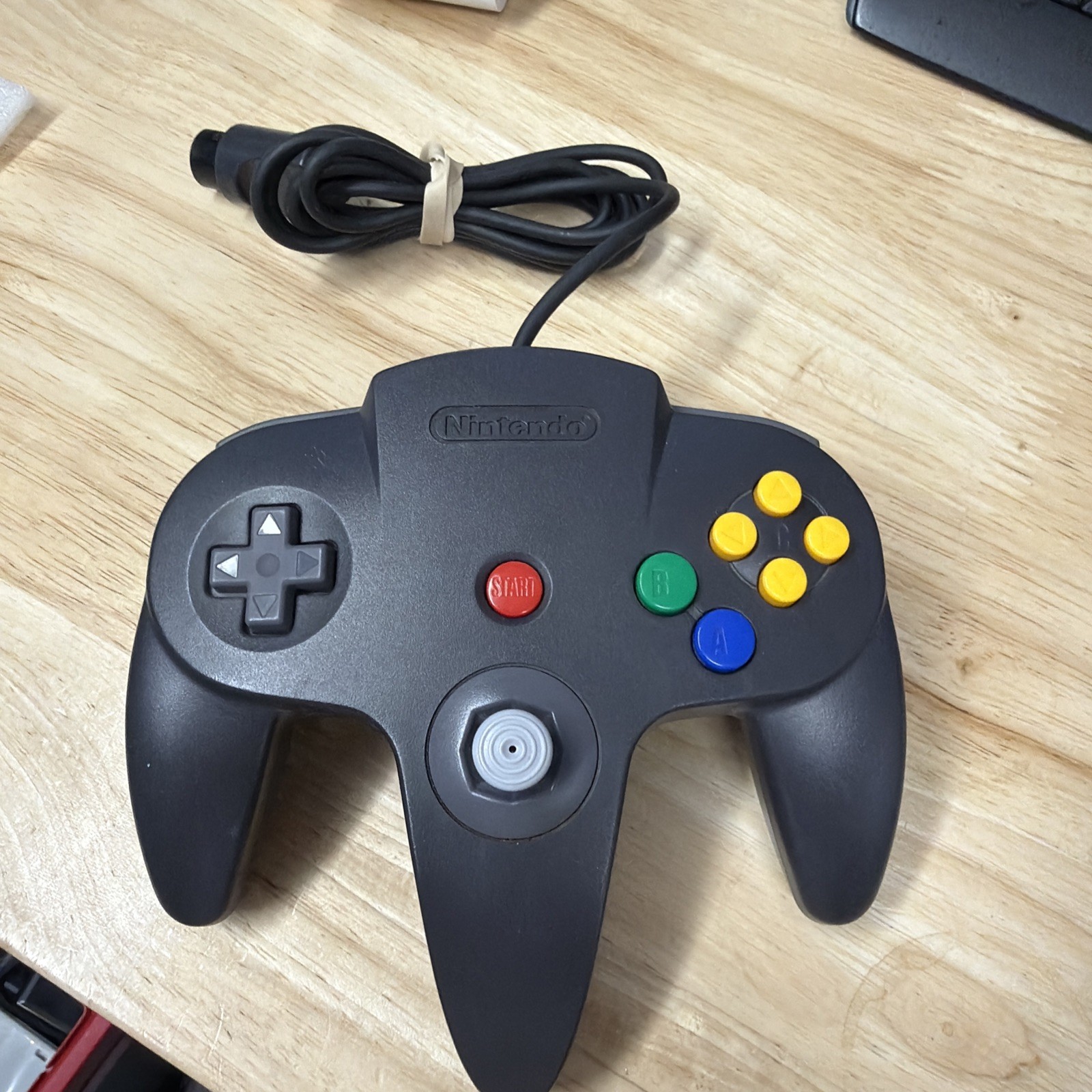 Official Nintendo 64 N64 Controller Black x Red 9/10 OEM Tight Stick WORKING 200