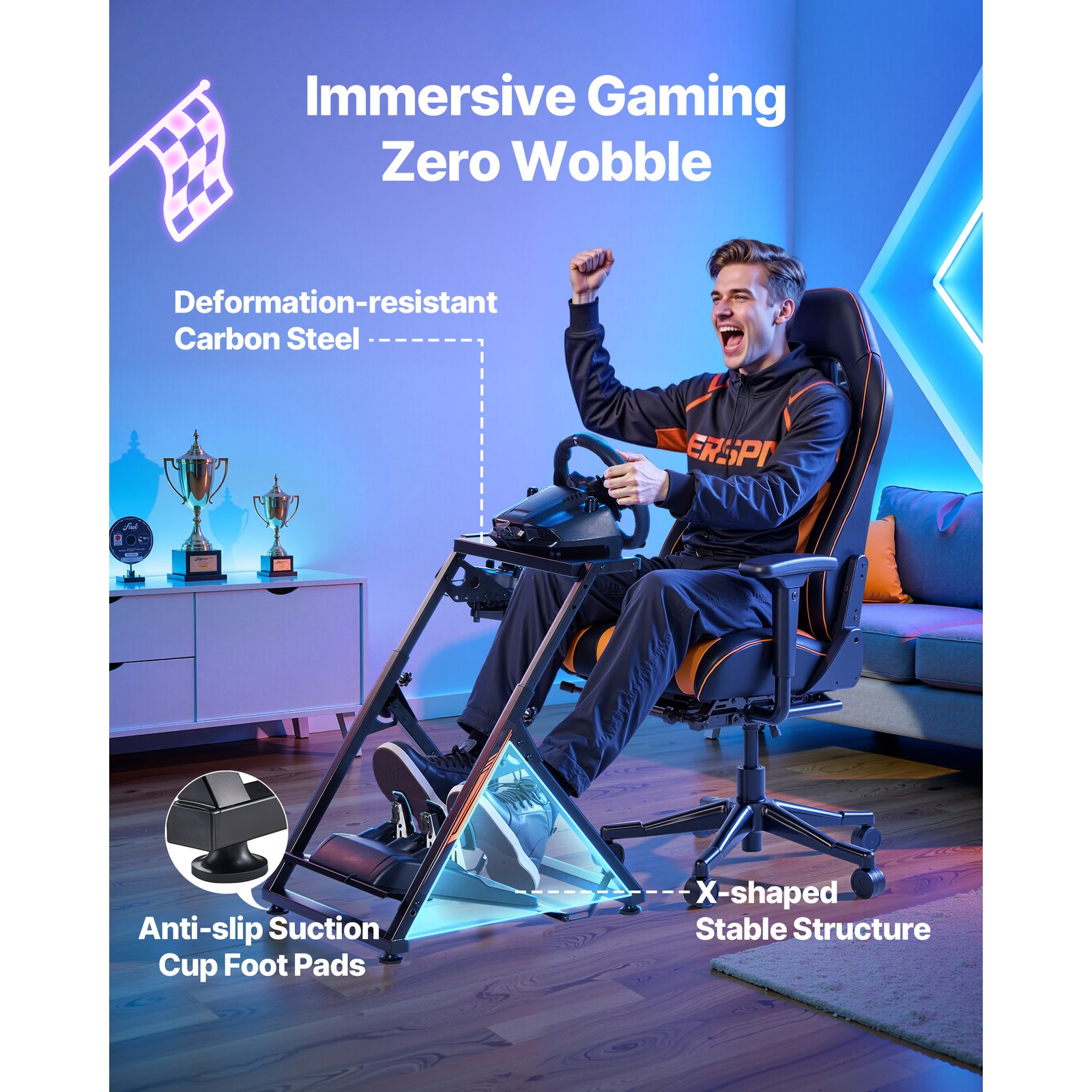 Uimoso Foldable Racing Steering Wheel Stand for Logitech G923 G920 G29 G27