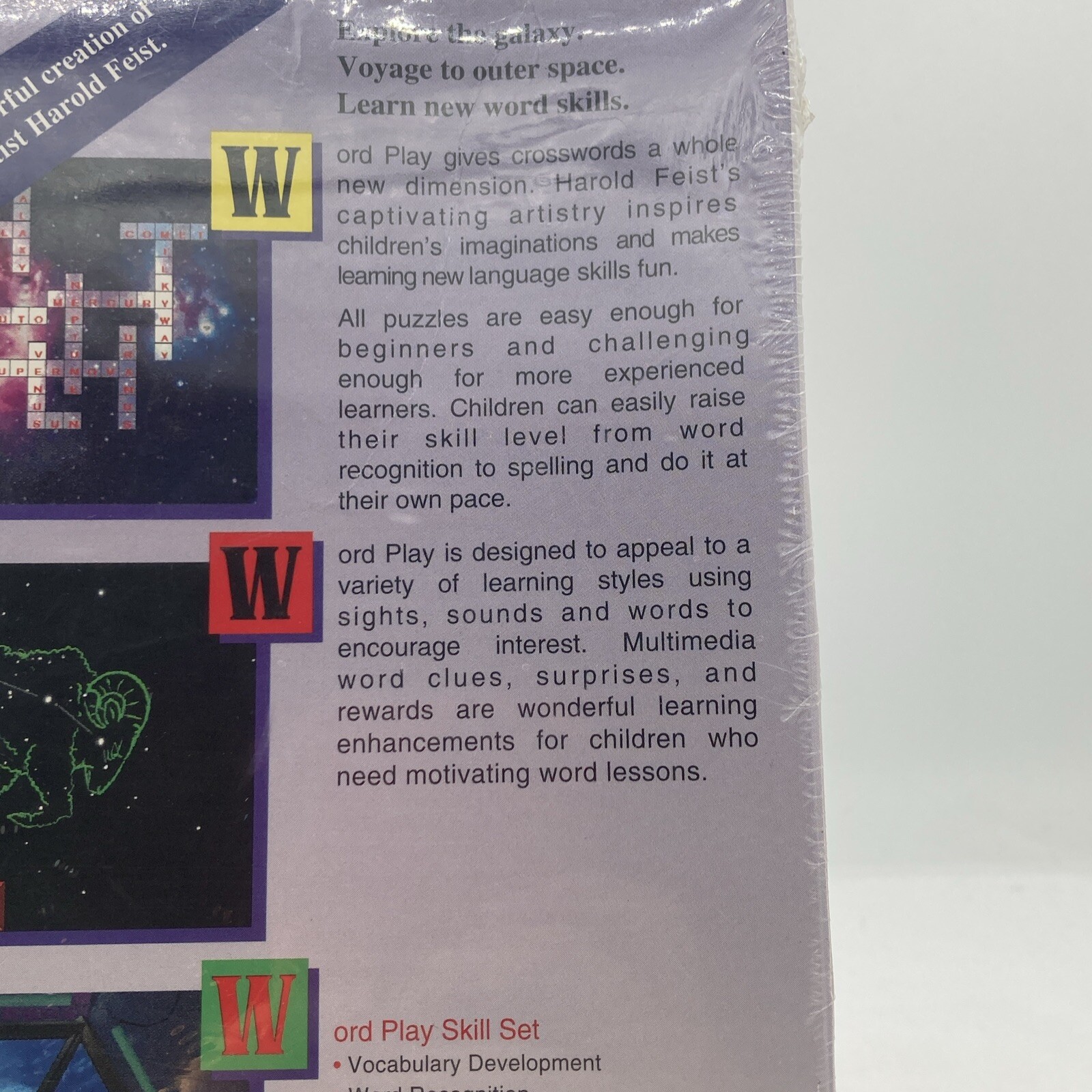 Word Play Space Windows PC Mac Game CD Rom Crossword Innotech Harold Feists