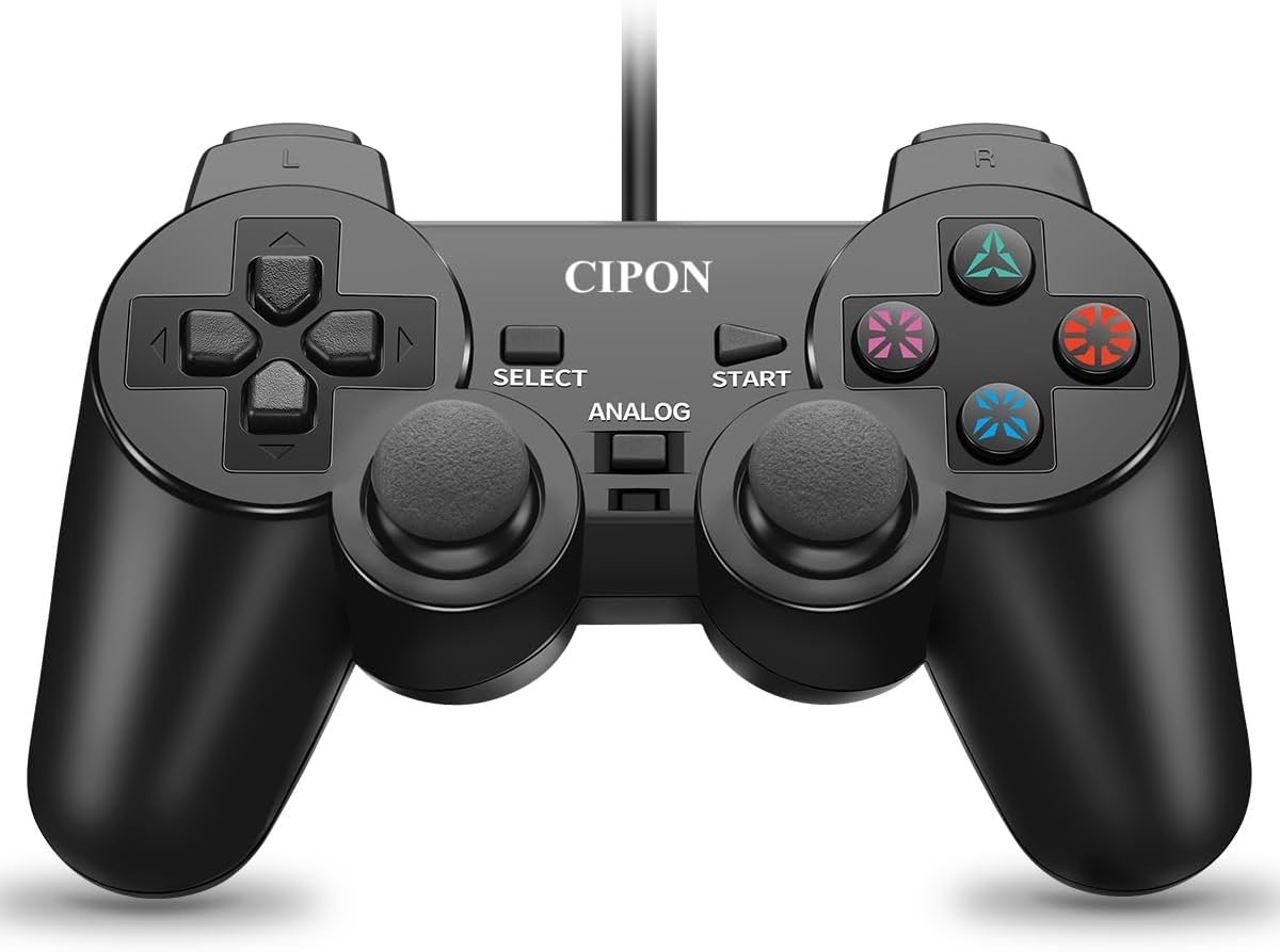 Wired Controller for PS-2 Console, Black Remote Controllers, PS-2 Accessories…