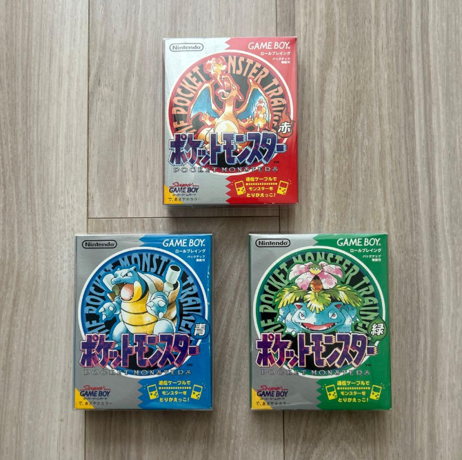 Pokemon Red Green Blue 3 set Nintendo Pocket Monsters GameBoy GB Japanese