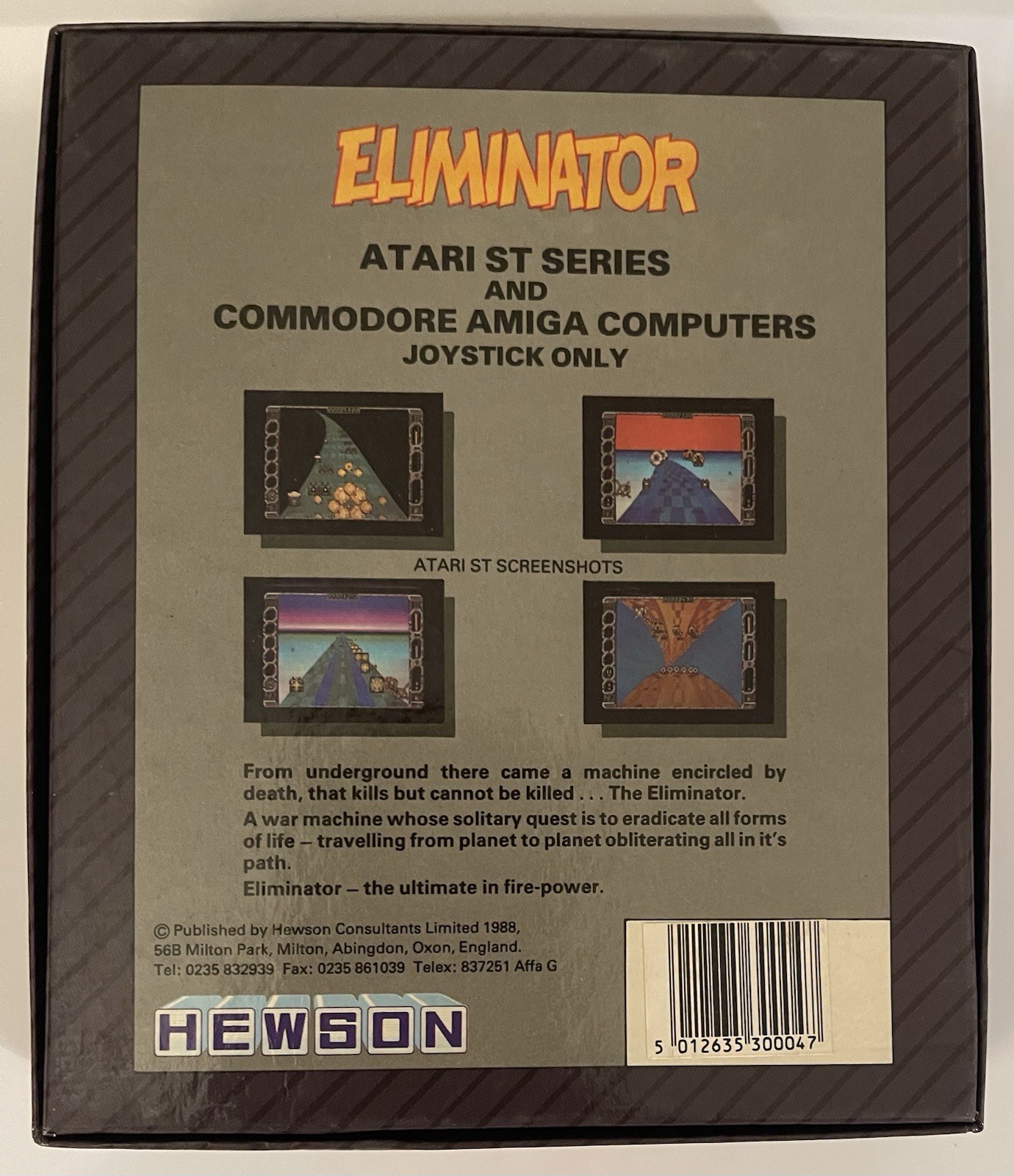 Eliminator (Amiga, 1988) Boxed by Hewson