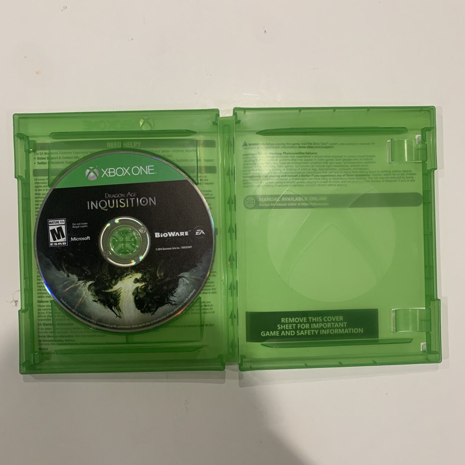 Dragon Age: Inquisition (Microsoft Xbox One, 2014) tested and working no manual