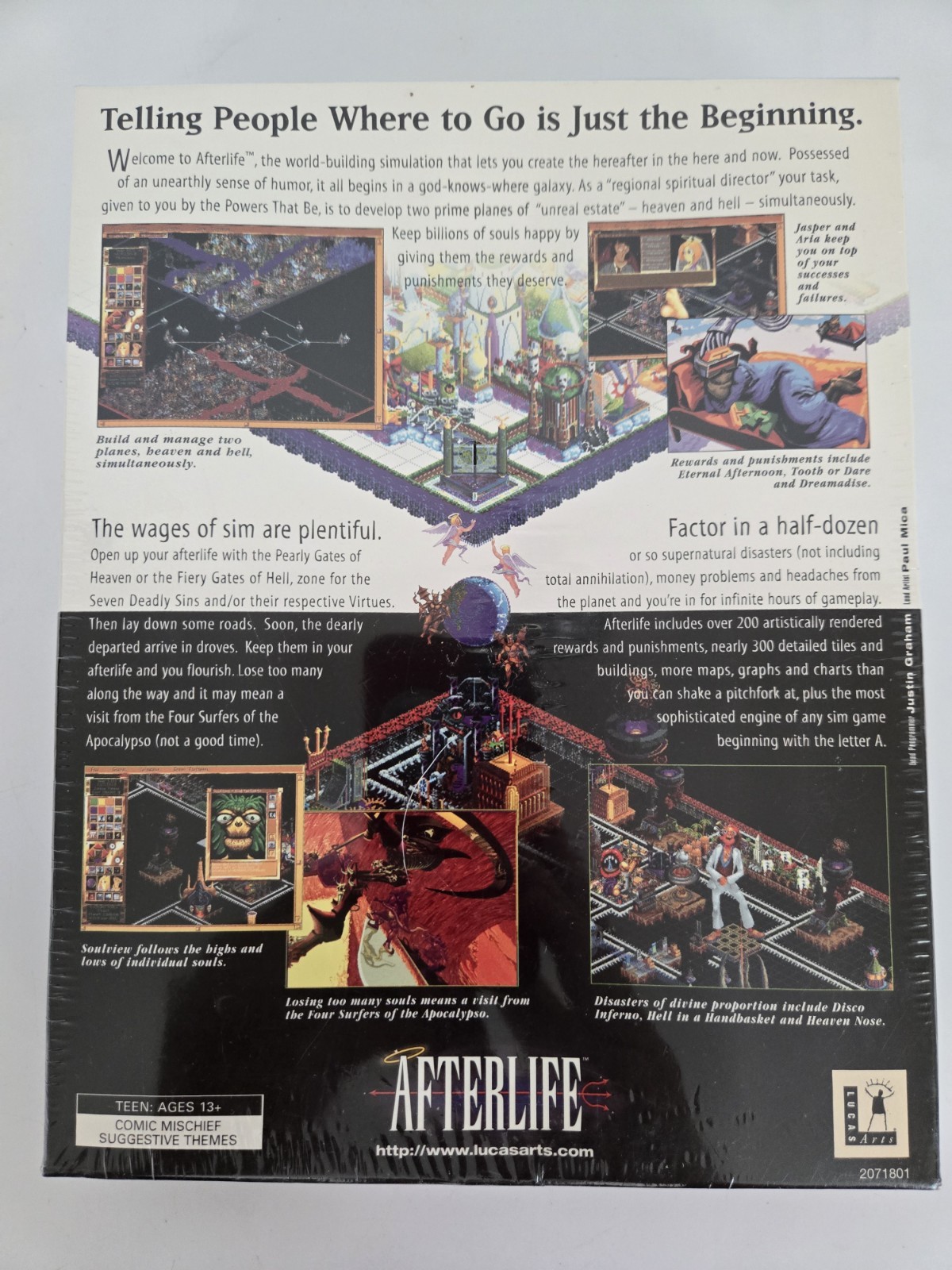 LucasArts Afterlife Last Word in Sims FACTORY SEALED Macintosh FREE SHIPPING