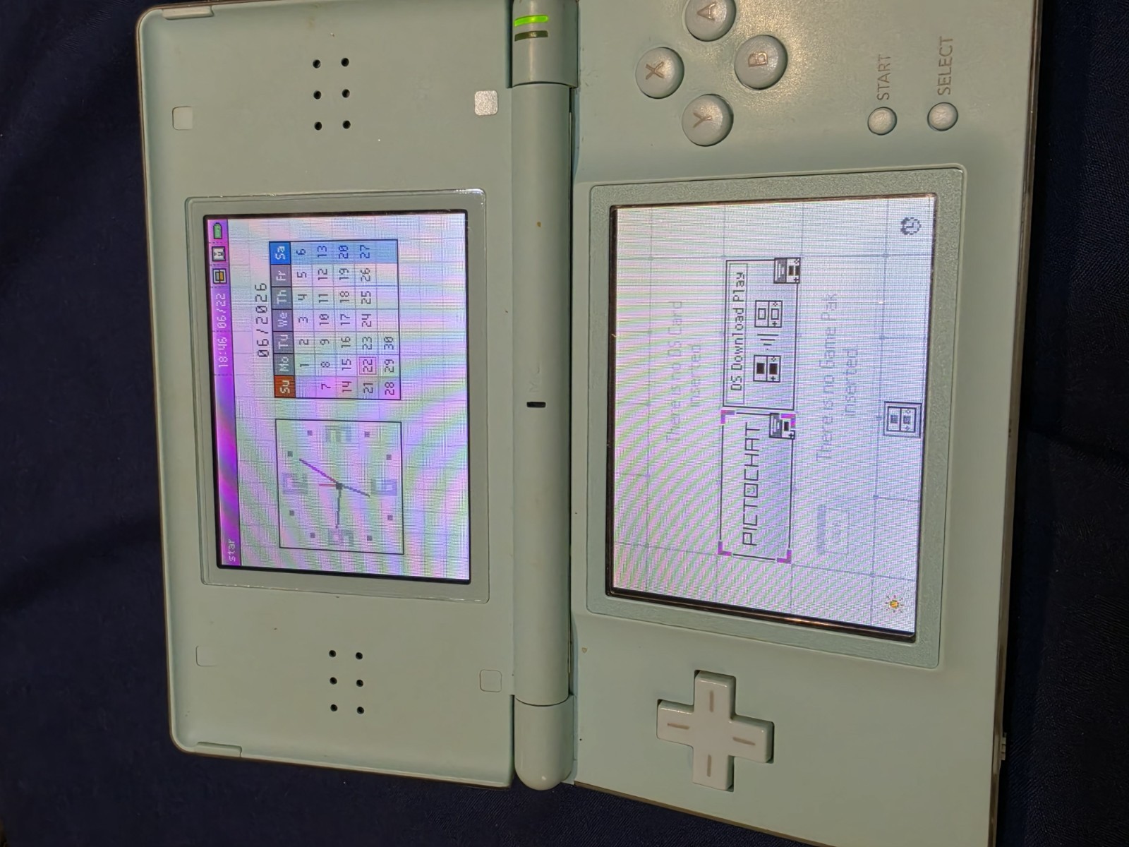 Nintendo DS Lite Ice Blue Handheld. Tested Working w/ Charger, Stylus & GBA Covr