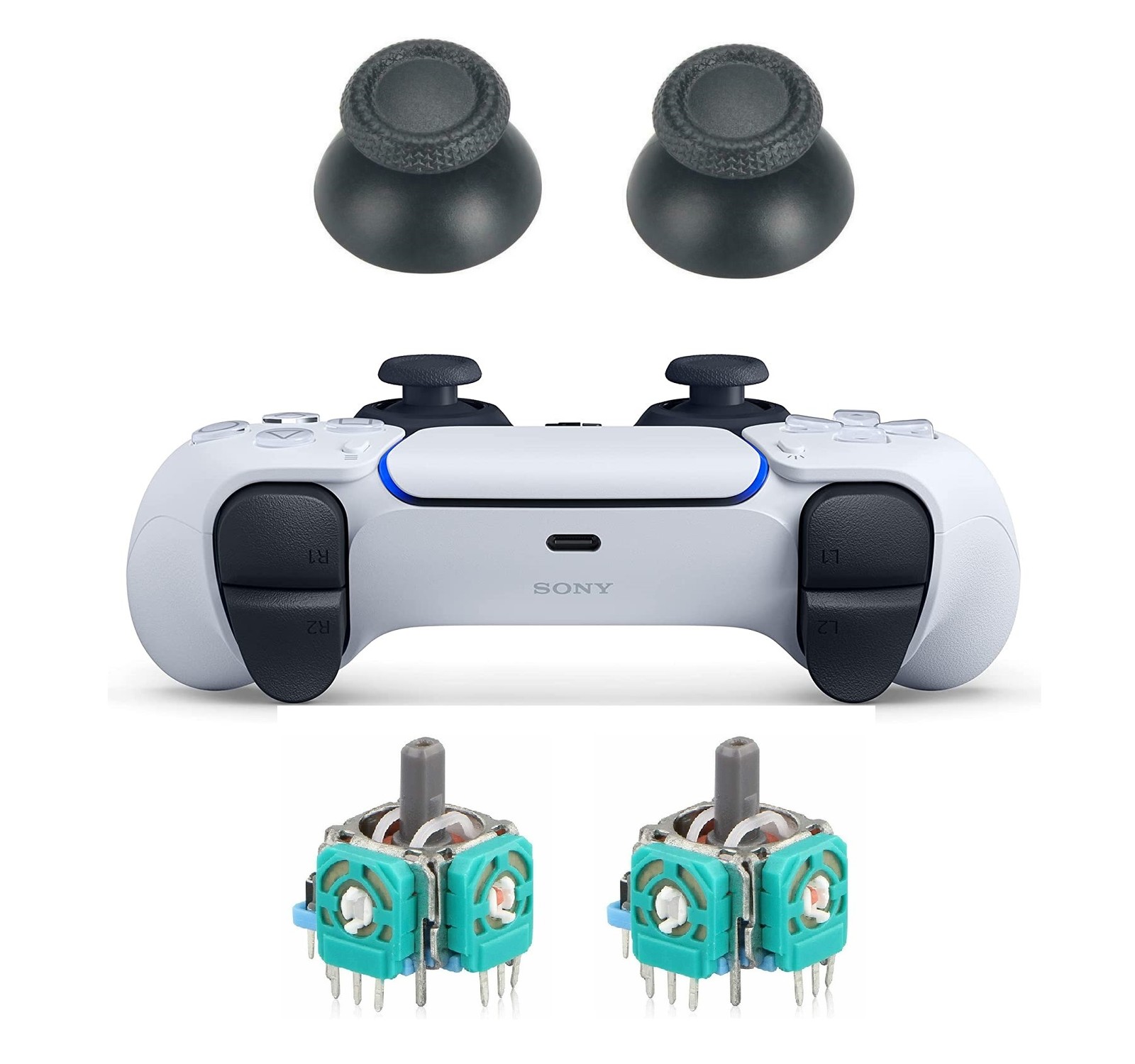 Sony PlayStation 5 PS5 2pcs Analog Potentiometer Joystick Grip Black CFI-ZCT1W