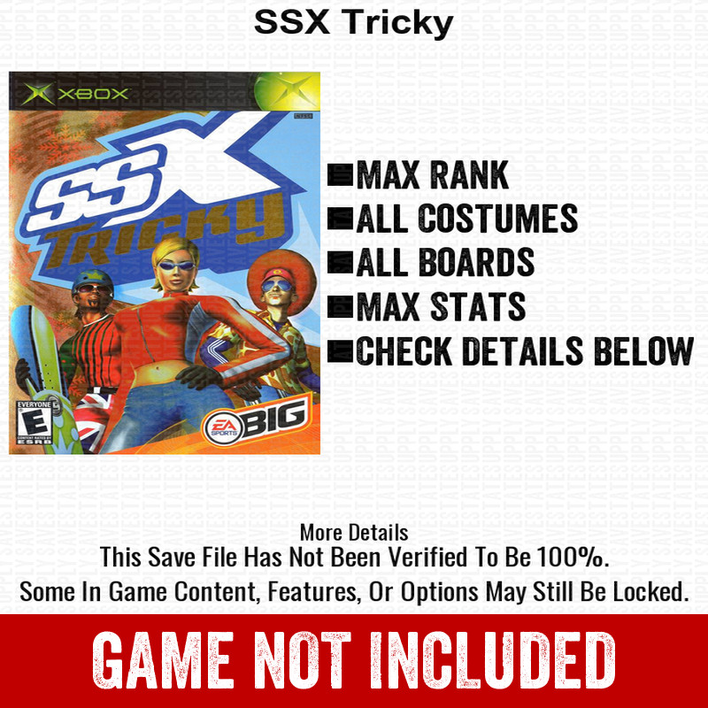 SSX Tricky 100% Unlocked All Items Xbox USB Save