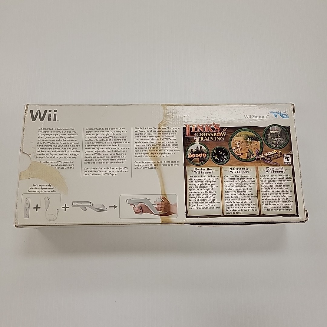 Nintendo Wii Zapper Gun with Link’s Crossbow Training Game *Water Damaged Box*
