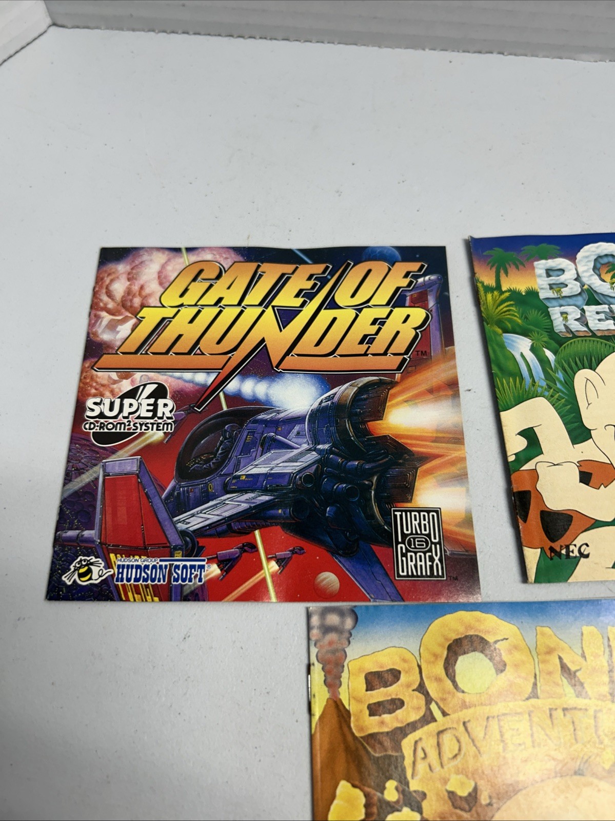 Gate of Thunder Bonks Adventure & Revenge TurboGrafx CD TurboDuo w/ Manuals