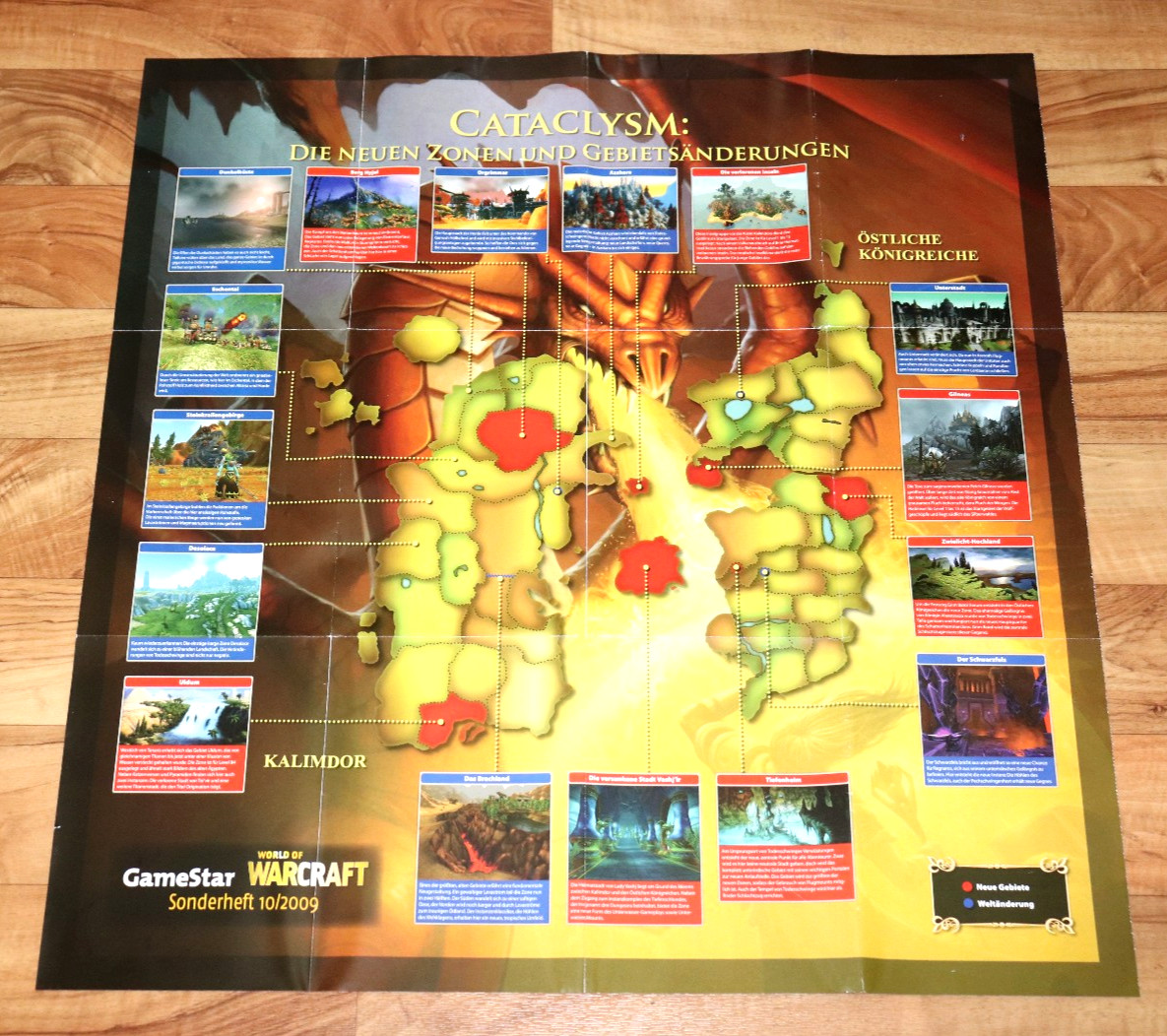 World of Warcraft Cataclysm Blizzard Rare Map / Poster 67x64cm