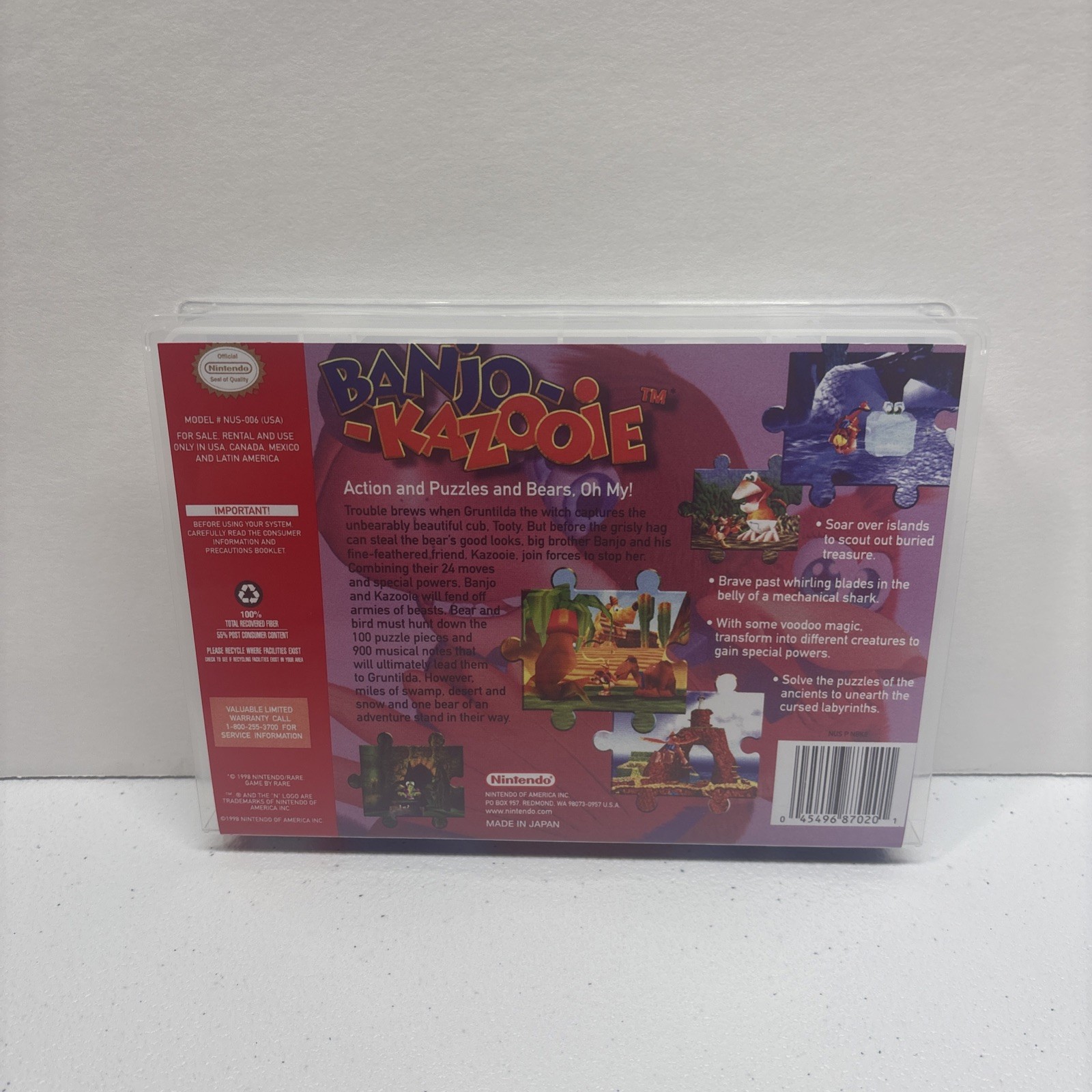Banjo Kazooie N64 Universal Game Case for Game Cart *CASE ONLY*
