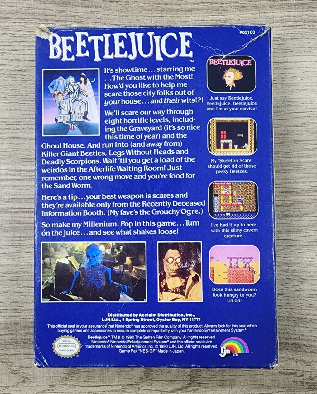 AUTHENTIC USED BOX ONLY – NO GAME – BEETLEJUICE – NES