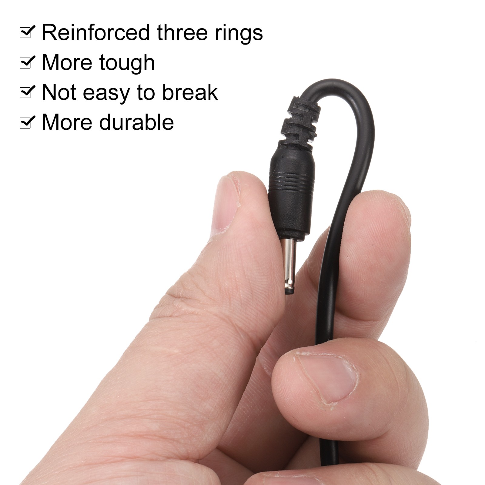 USB to DC 5V 2A 3.5×1.35mm Power Cable for Electronics (3Pcs, 1m, Black)