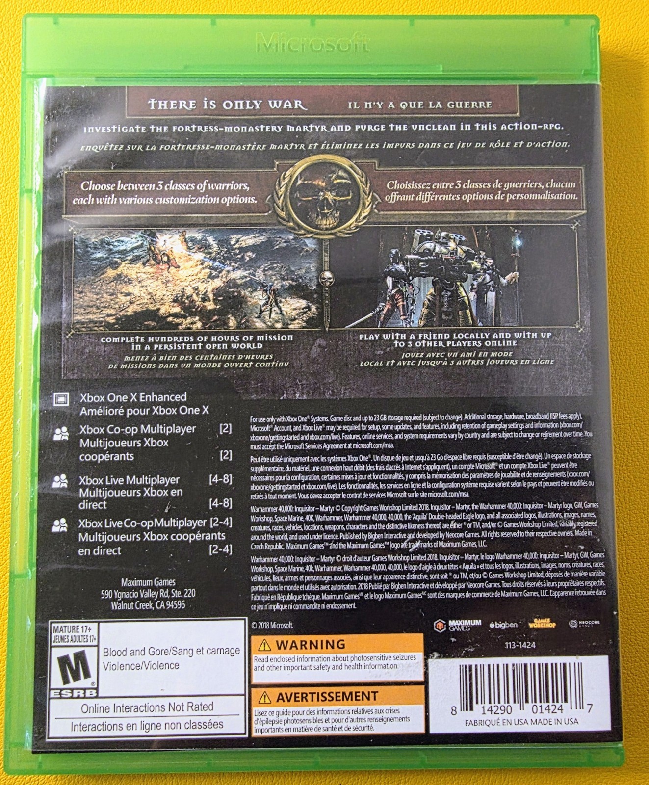 Warhammer 40,000: Inquisitor Martyr (2018) Microsoft Xbox One CIB Tested Working