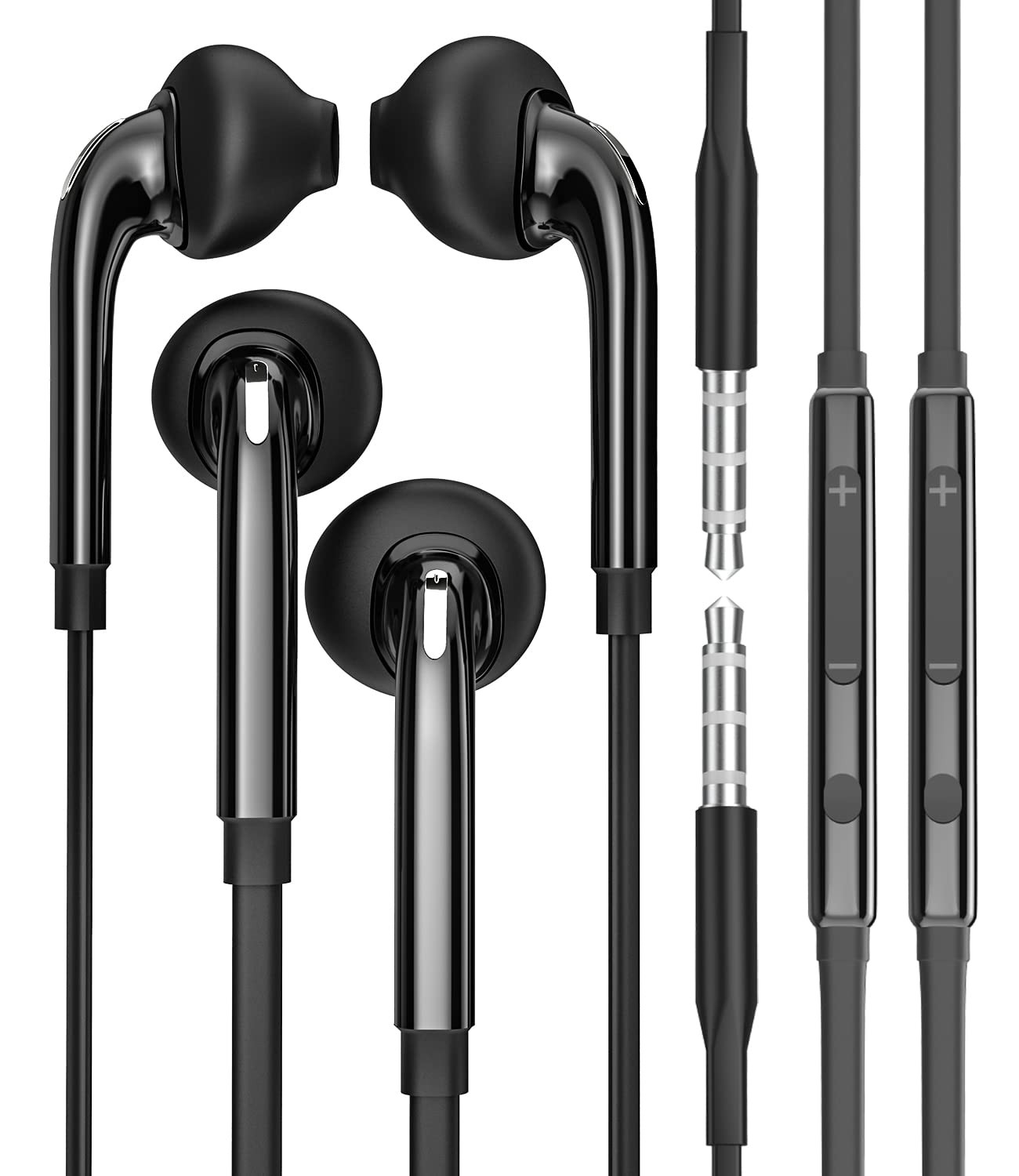 Headphone 3.5mm Jack Earbud with Microphone Wired Headset 2Pack Gaming Laptop…