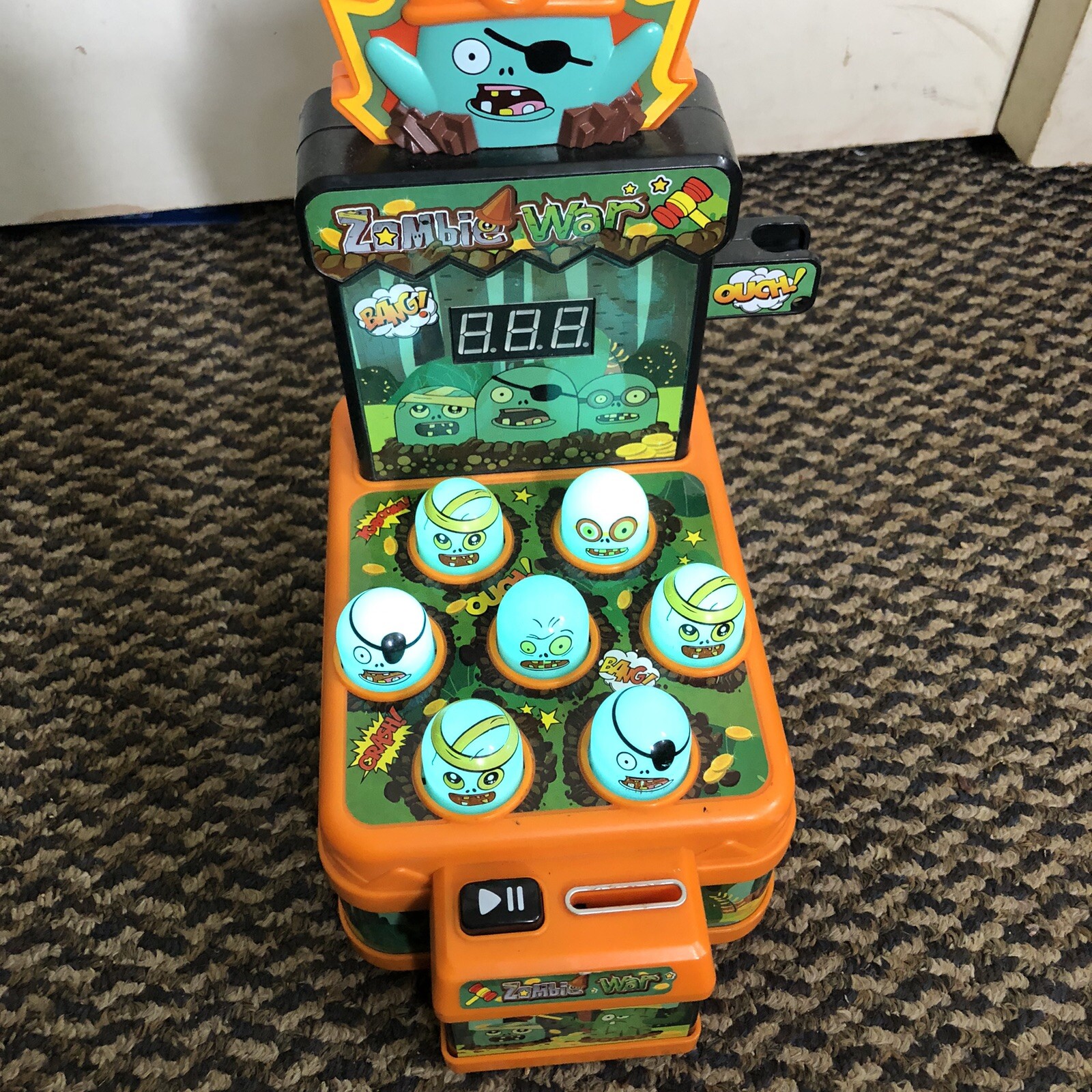 ZOMBIE WAR WhacK A Zombie Party Game LED Score Board Like Whack A Mole Game
