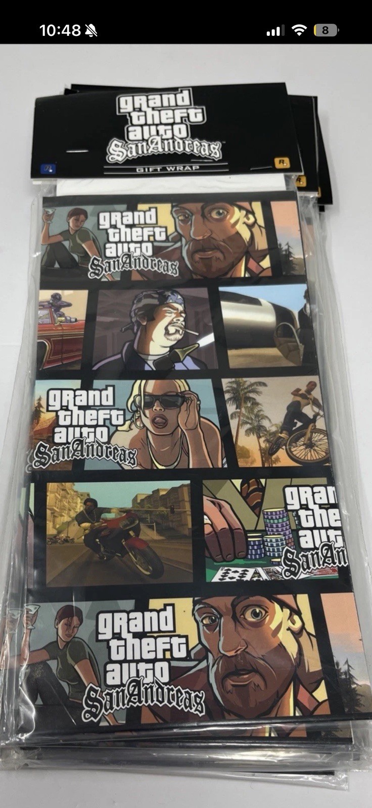 10 GTA Grand Theft Auto San Andreas Christmas / Birthday Gift Wrap Sealed
